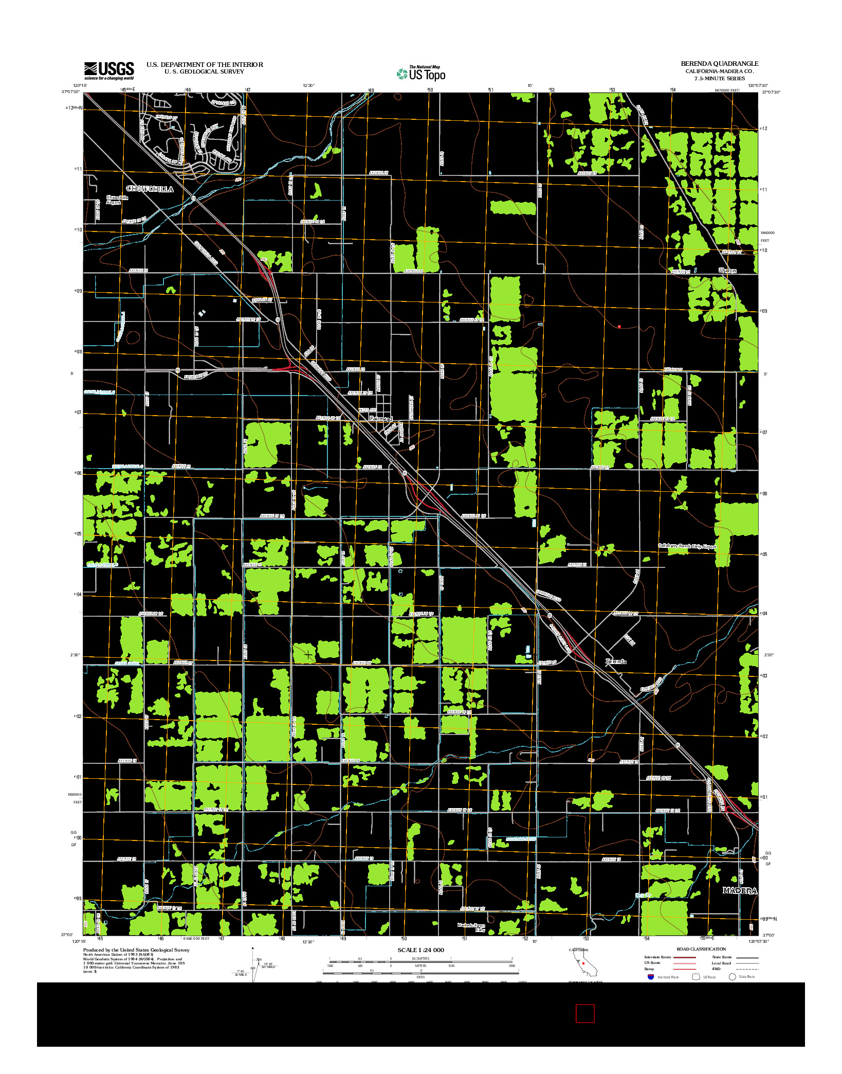 USGS US TOPO 7.5-MINUTE MAP FOR BERENDA, CA 2012