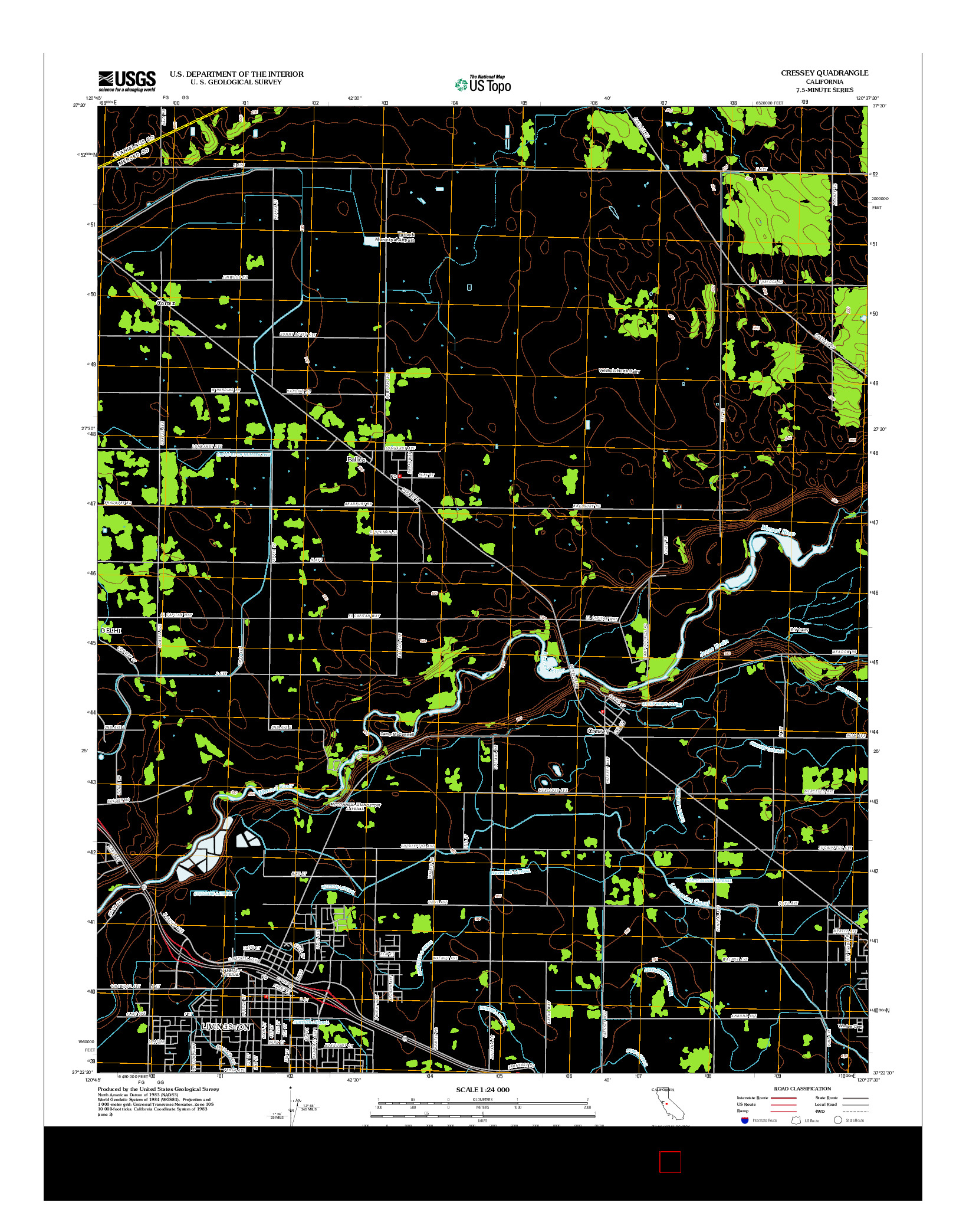 USGS US TOPO 7.5-MINUTE MAP FOR CRESSEY, CA 2012