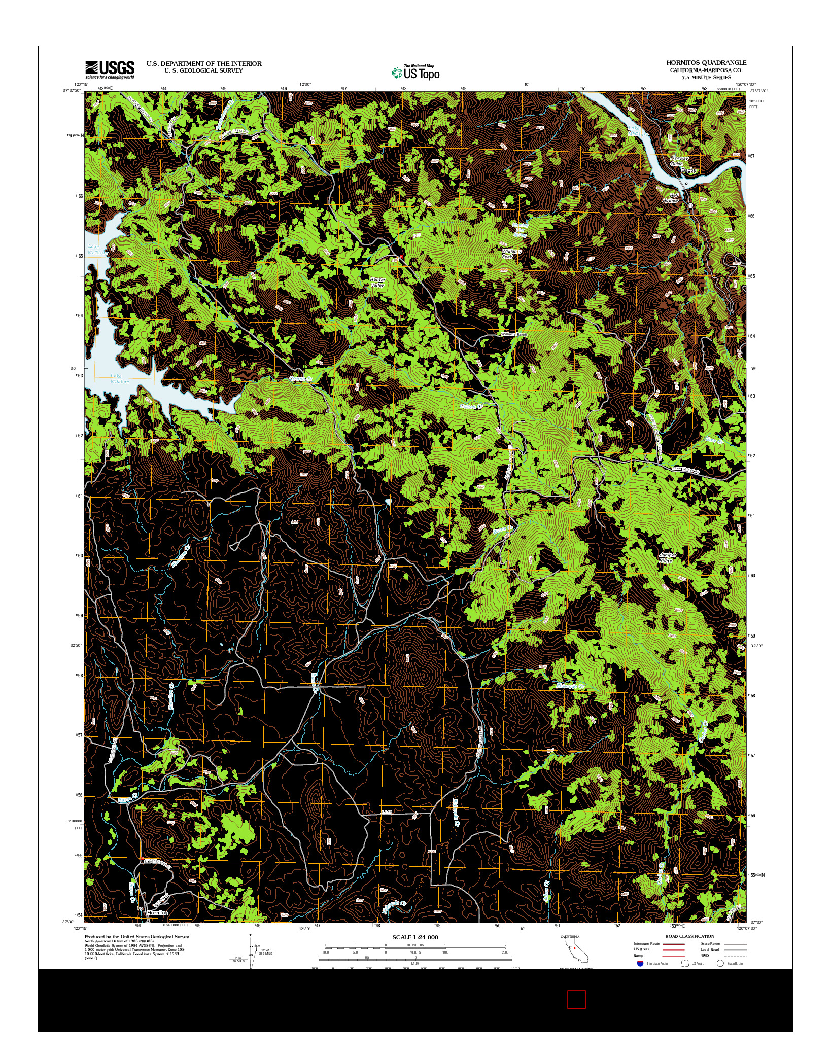 USGS US TOPO 7.5-MINUTE MAP FOR HORNITOS, CA 2012