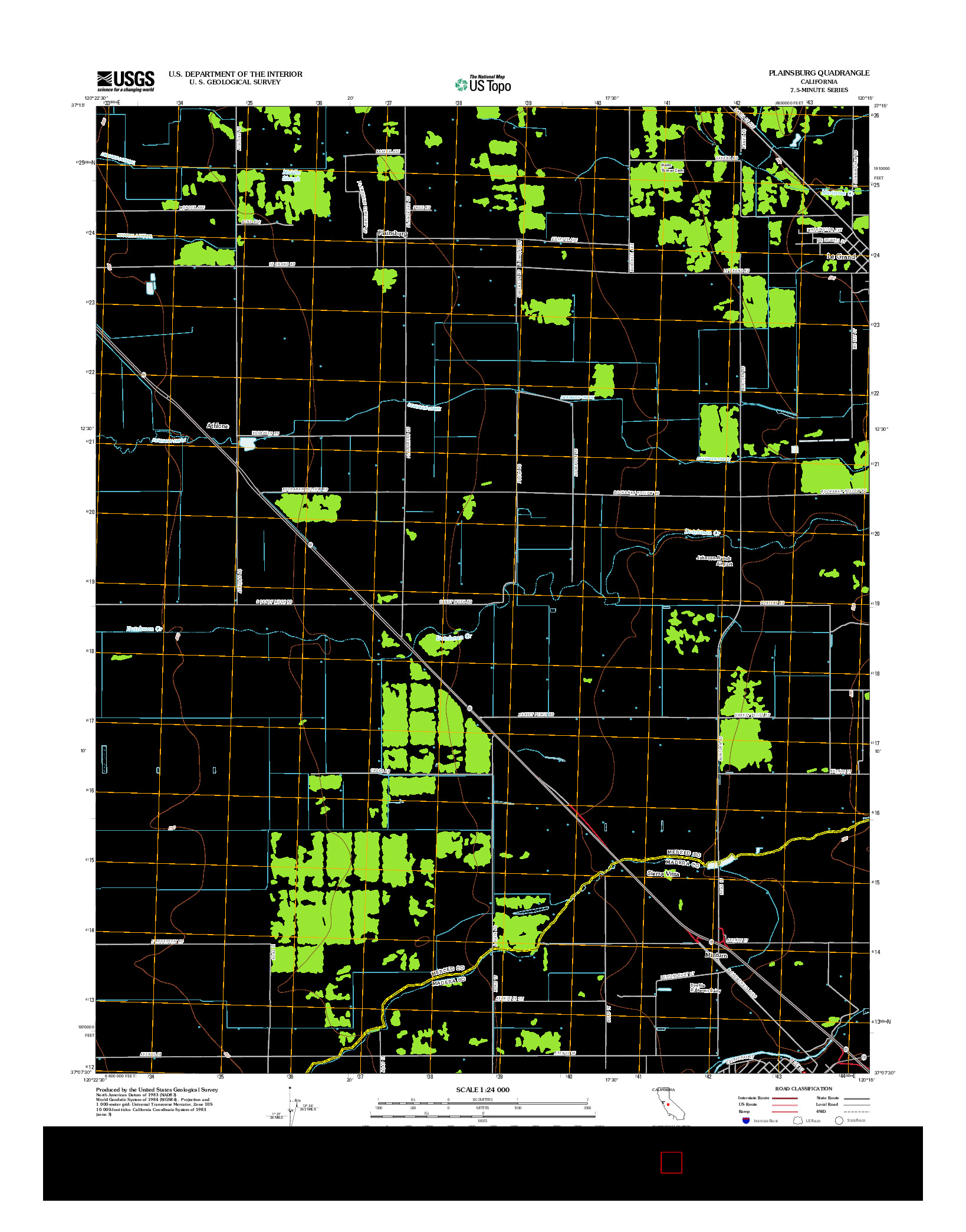 USGS US TOPO 7.5-MINUTE MAP FOR PLAINSBURG, CA 2012