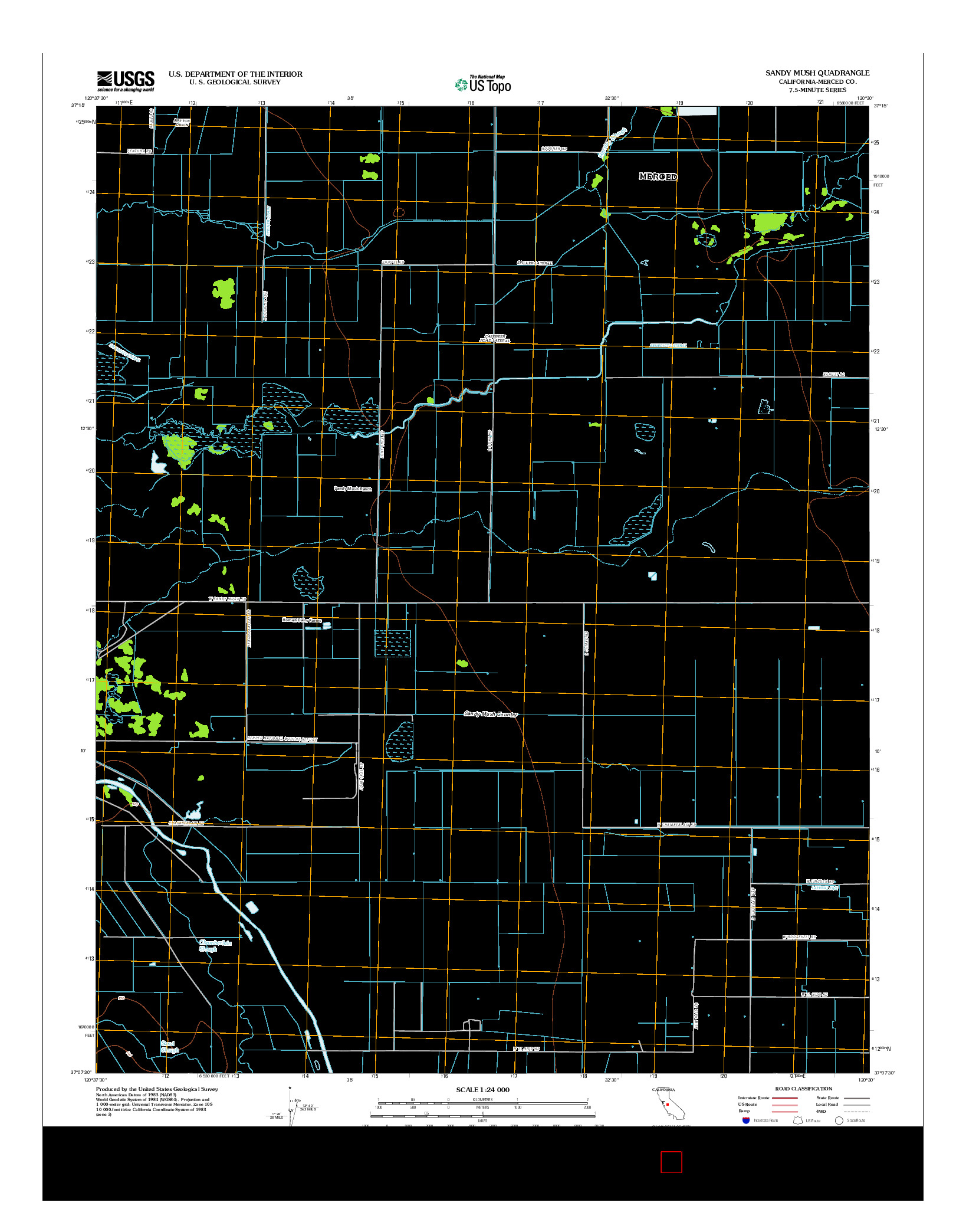 USGS US TOPO 7.5-MINUTE MAP FOR SANDY MUSH, CA 2012