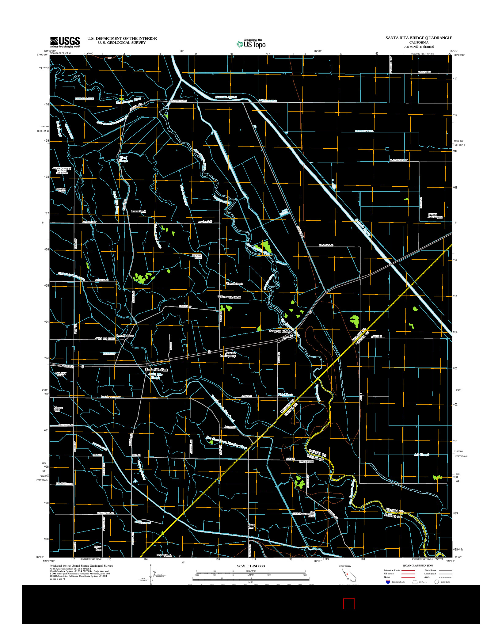 USGS US TOPO 7.5-MINUTE MAP FOR SANTA RITA BRIDGE, CA 2012