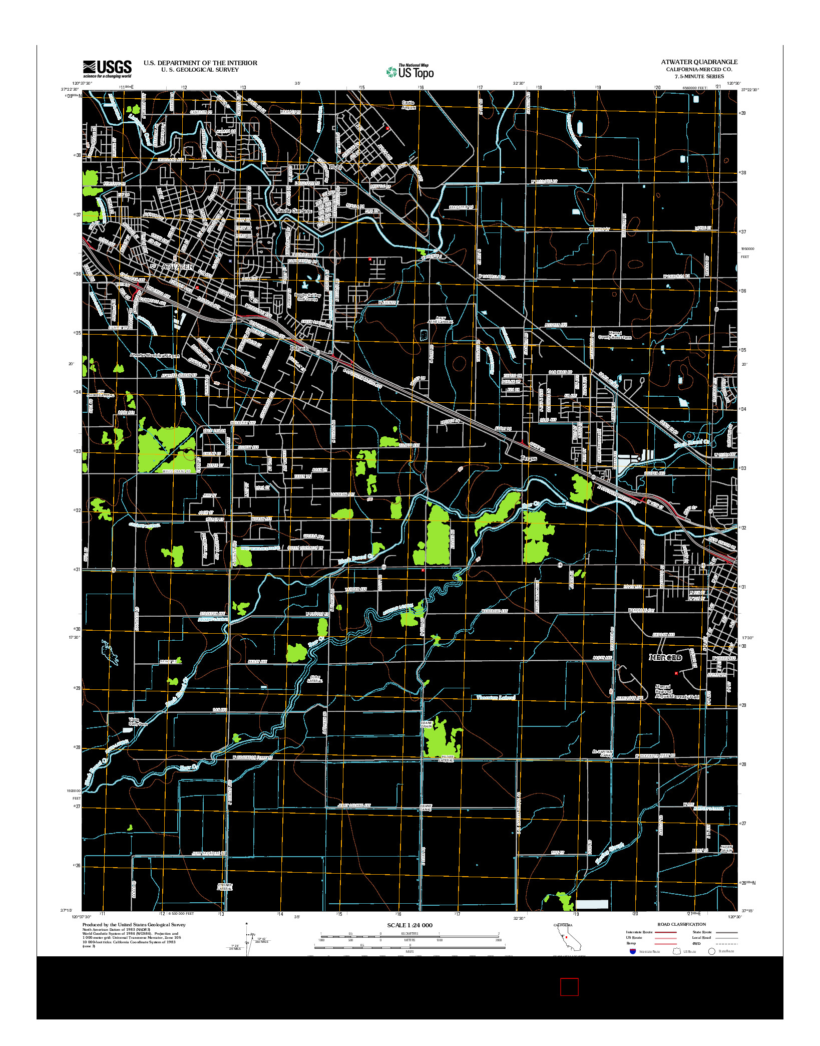 USGS US TOPO 7.5-MINUTE MAP FOR ATWATER, CA 2012