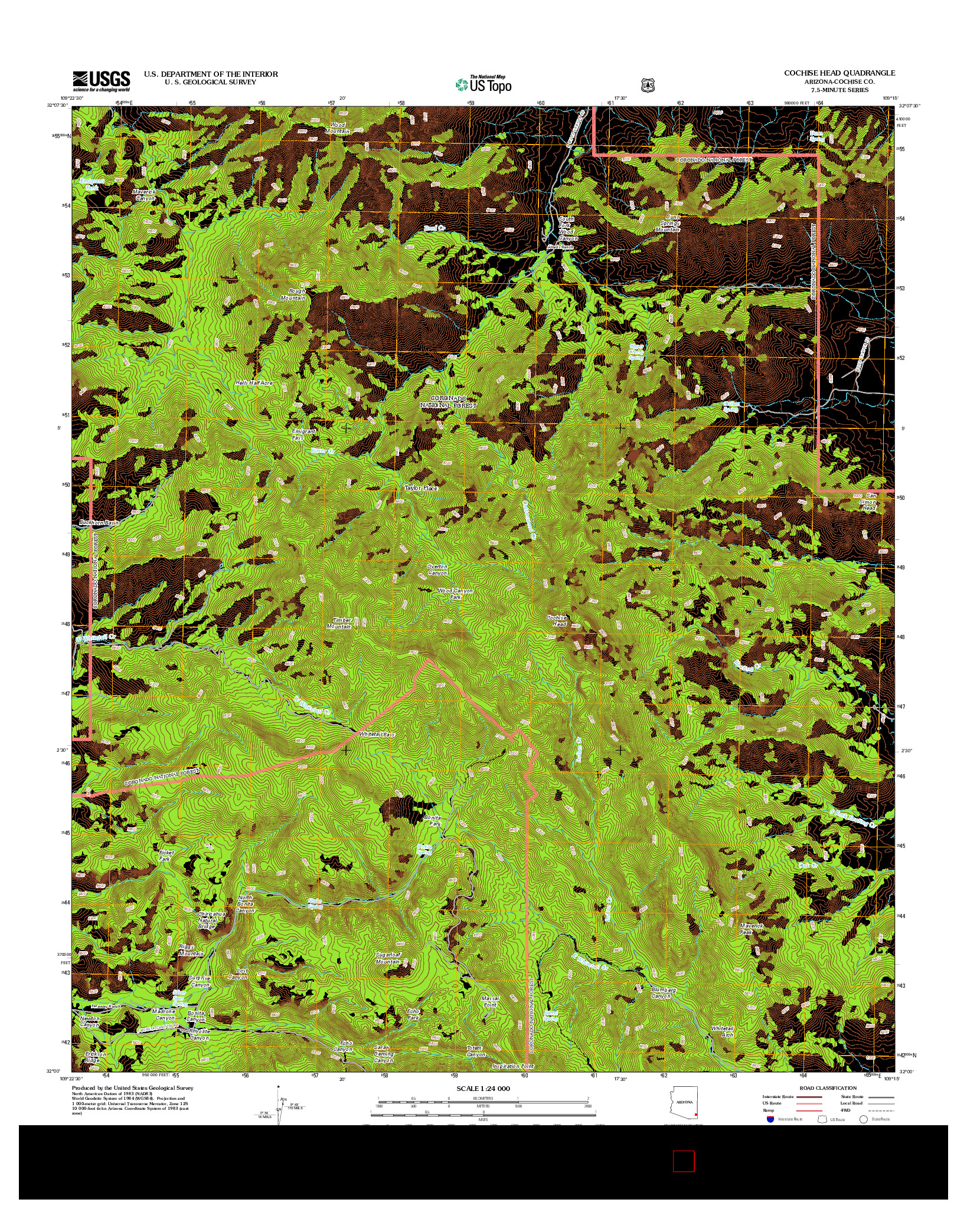 USGS US TOPO 7.5-MINUTE MAP FOR COCHISE HEAD, AZ 2012