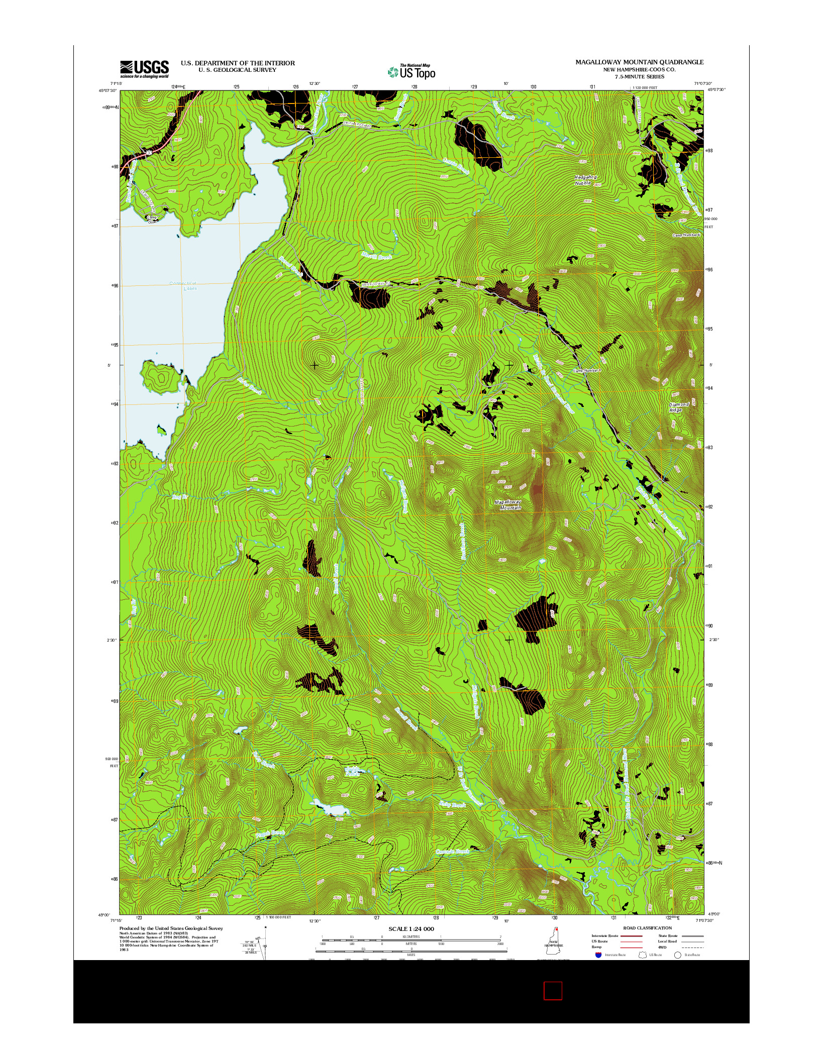 USGS US TOPO 7.5-MINUTE MAP FOR MAGALLOWAY MOUNTAIN, NH 2012