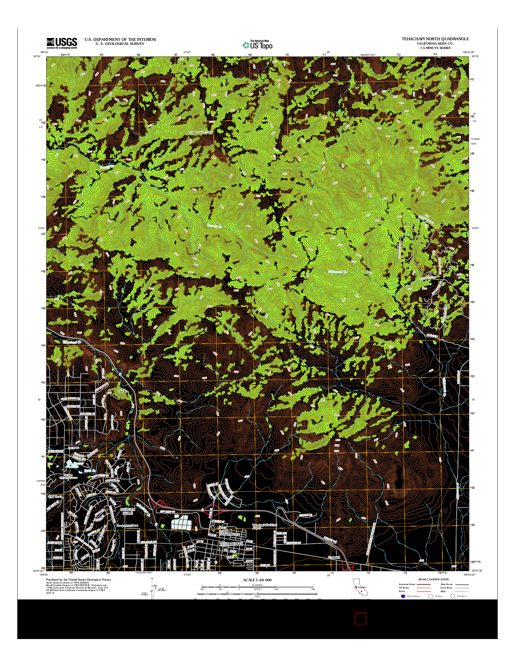 USGS US TOPO 7.5-MINUTE MAP FOR TEHACHAPI NORTH, CA 2012