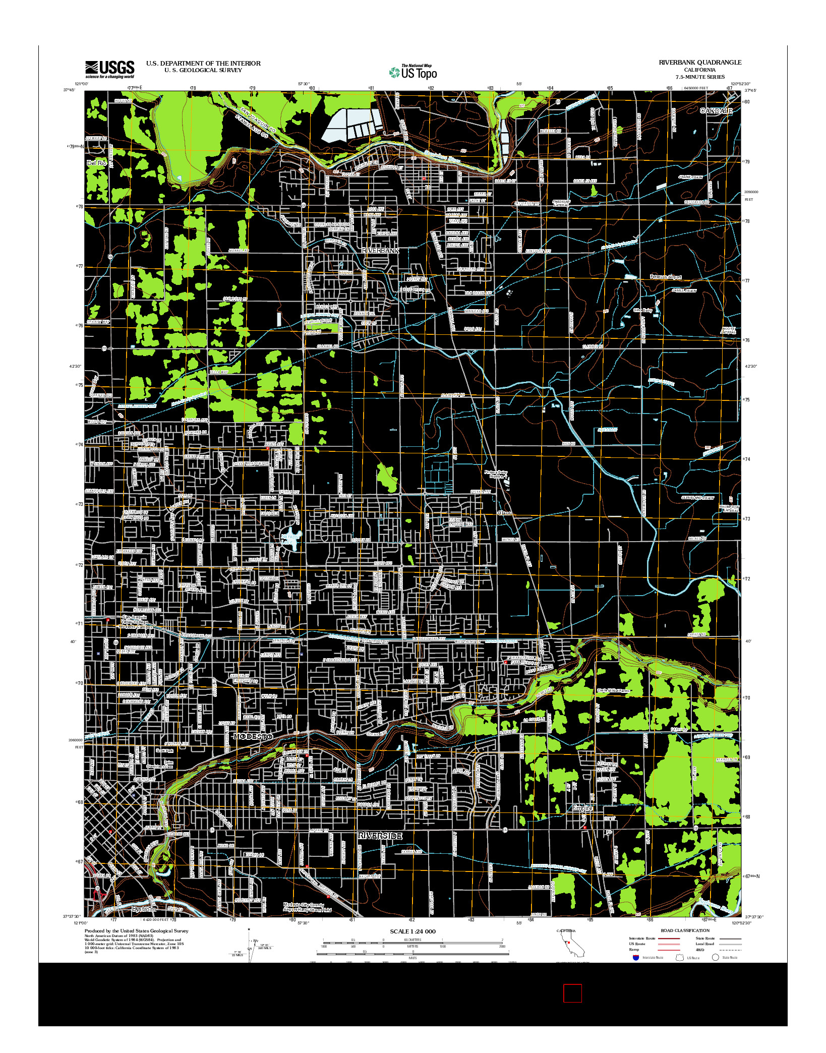 USGS US TOPO 7.5-MINUTE MAP FOR RIVERBANK, CA 2012