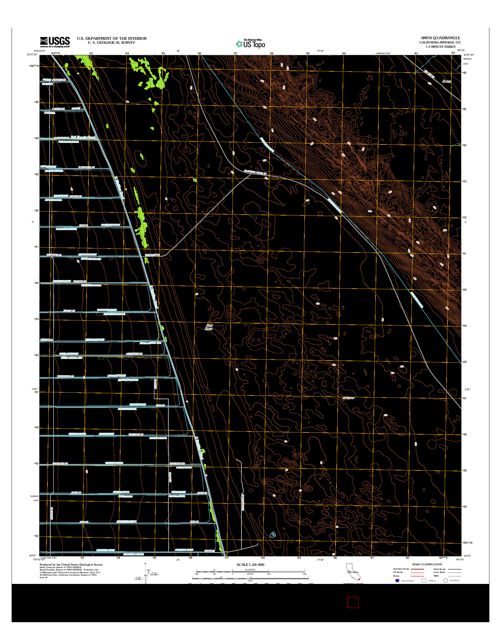 USGS US TOPO 7.5-MINUTE MAP FOR AMOS, CA 2012