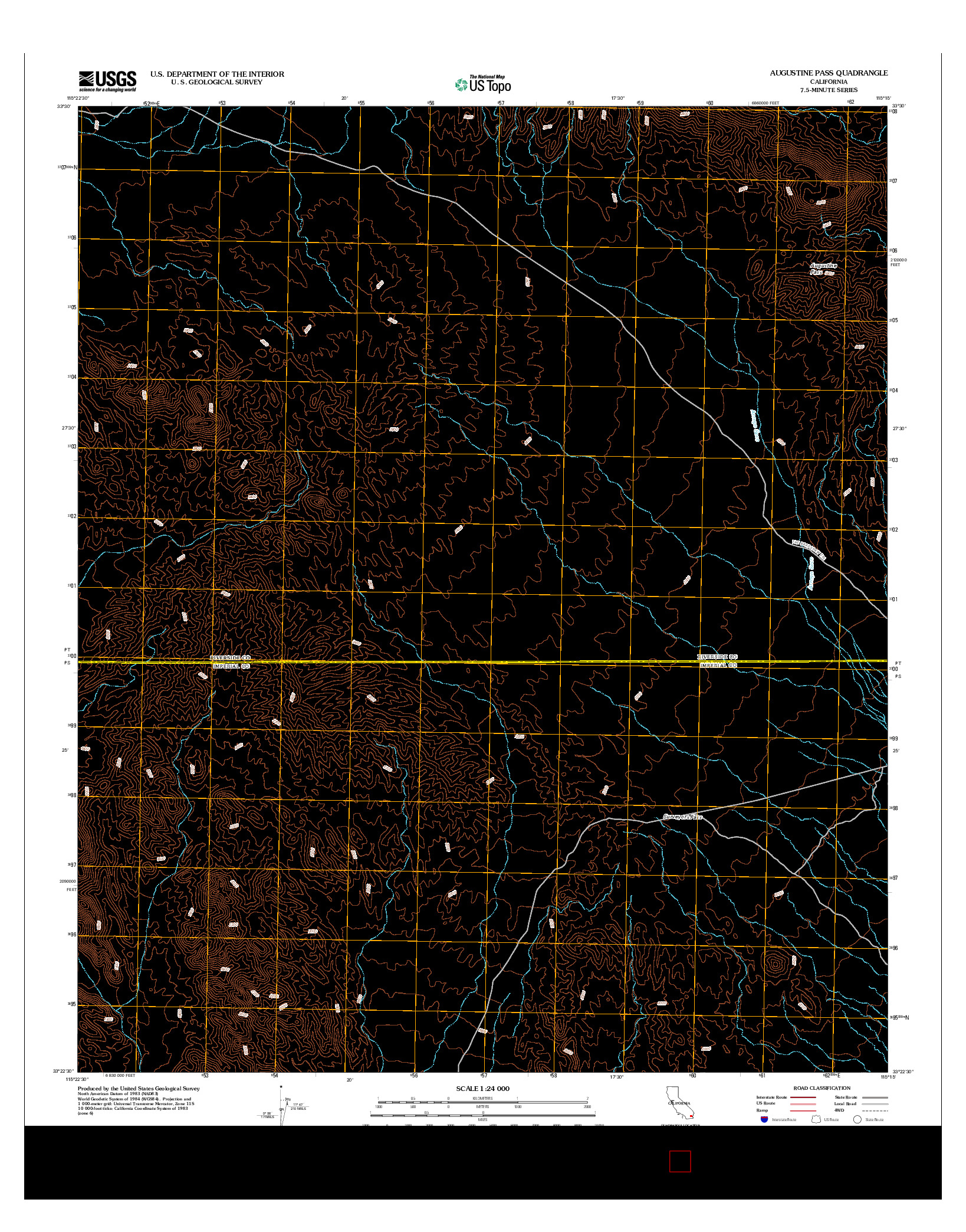 USGS US TOPO 7.5-MINUTE MAP FOR AUGUSTINE PASS, CA 2012