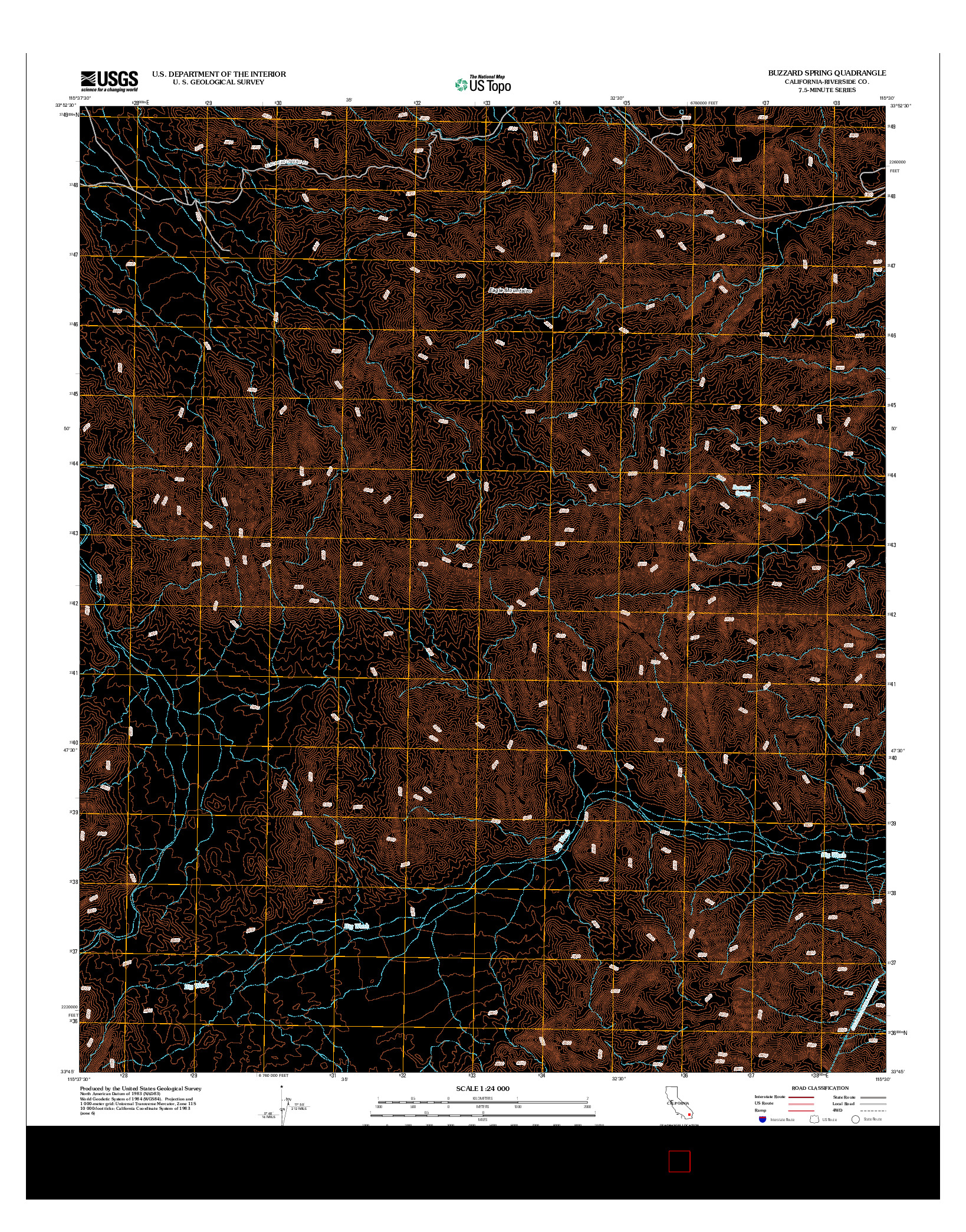 USGS US TOPO 7.5-MINUTE MAP FOR BUZZARD SPRING, CA 2012