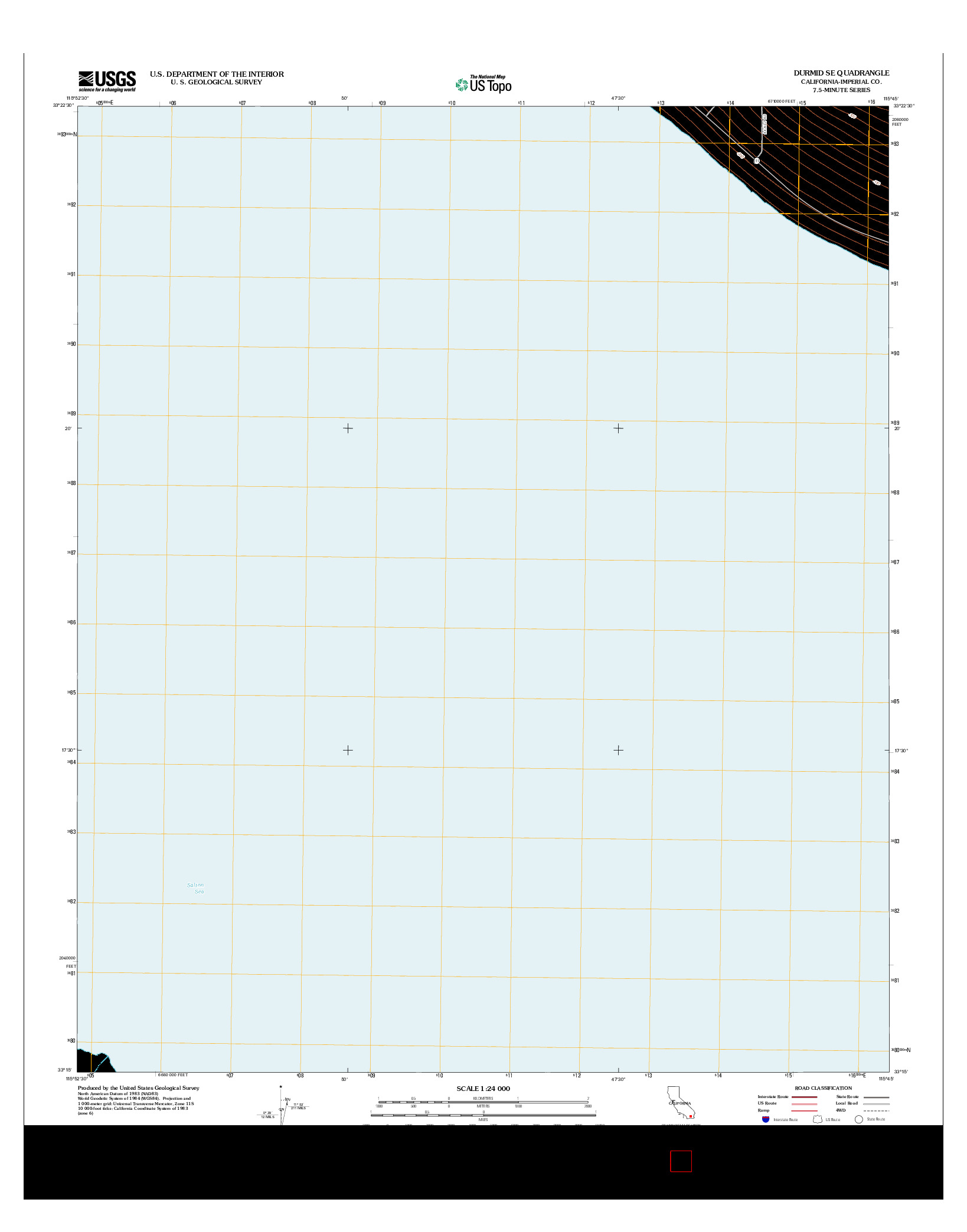 USGS US TOPO 7.5-MINUTE MAP FOR DURMID SE, CA 2012