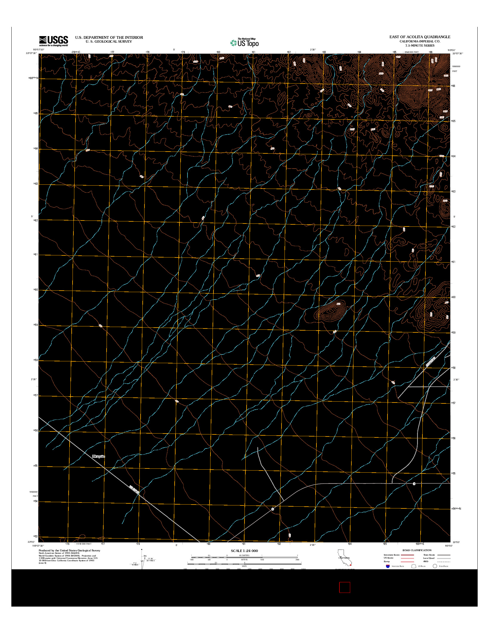 USGS US TOPO 7.5-MINUTE MAP FOR EAST OF ACOLITA, CA 2012