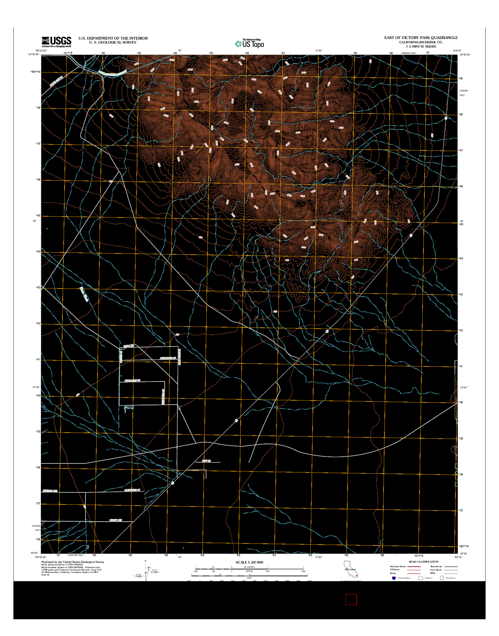 USGS US TOPO 7.5-MINUTE MAP FOR EAST OF VICTORY PASS, CA 2012