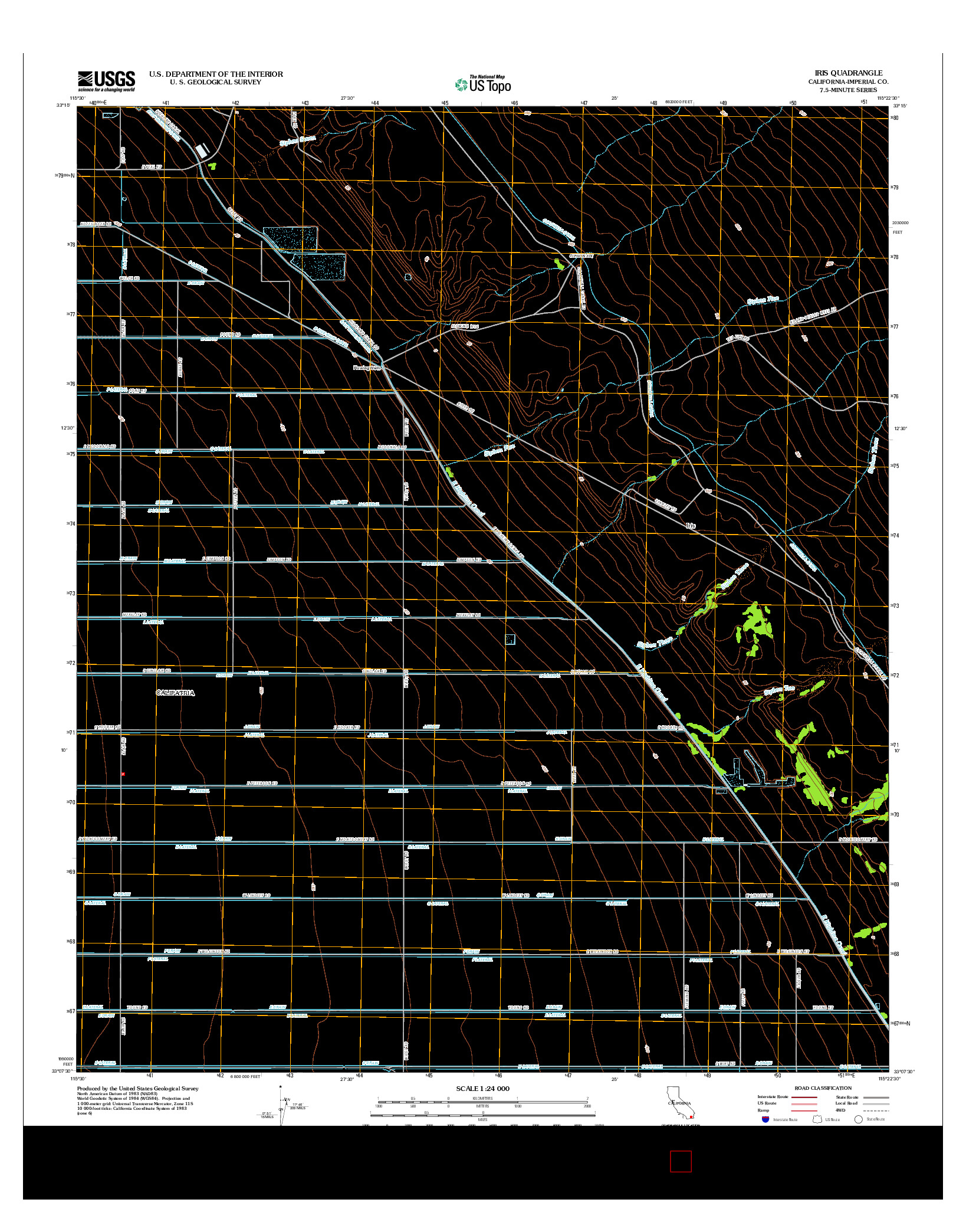 USGS US TOPO 7.5-MINUTE MAP FOR IRIS, CA 2012