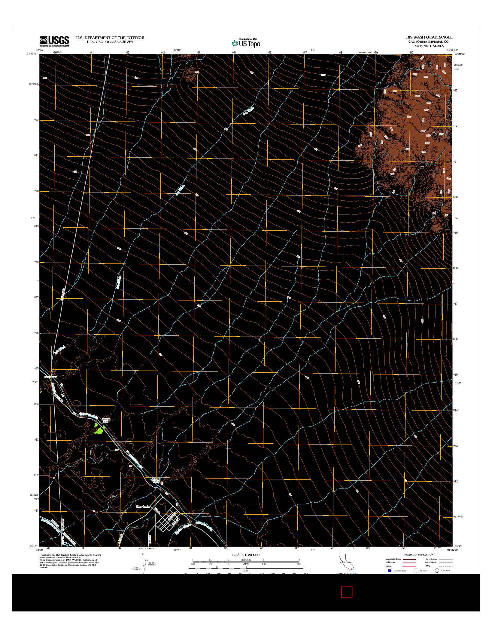 USGS US TOPO 7.5-MINUTE MAP FOR IRIS WASH, CA 2012