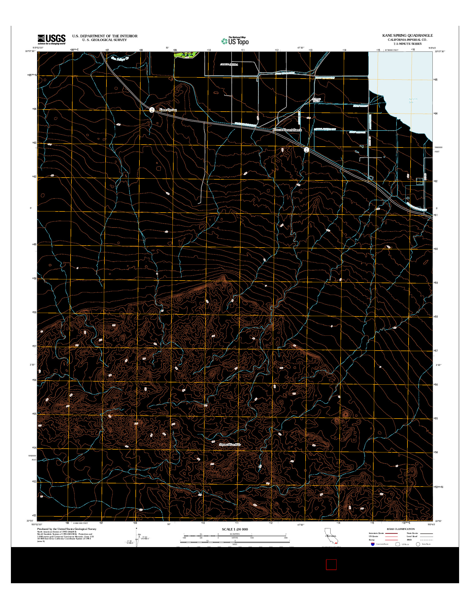 USGS US TOPO 7.5-MINUTE MAP FOR KANE SPRING, CA 2012