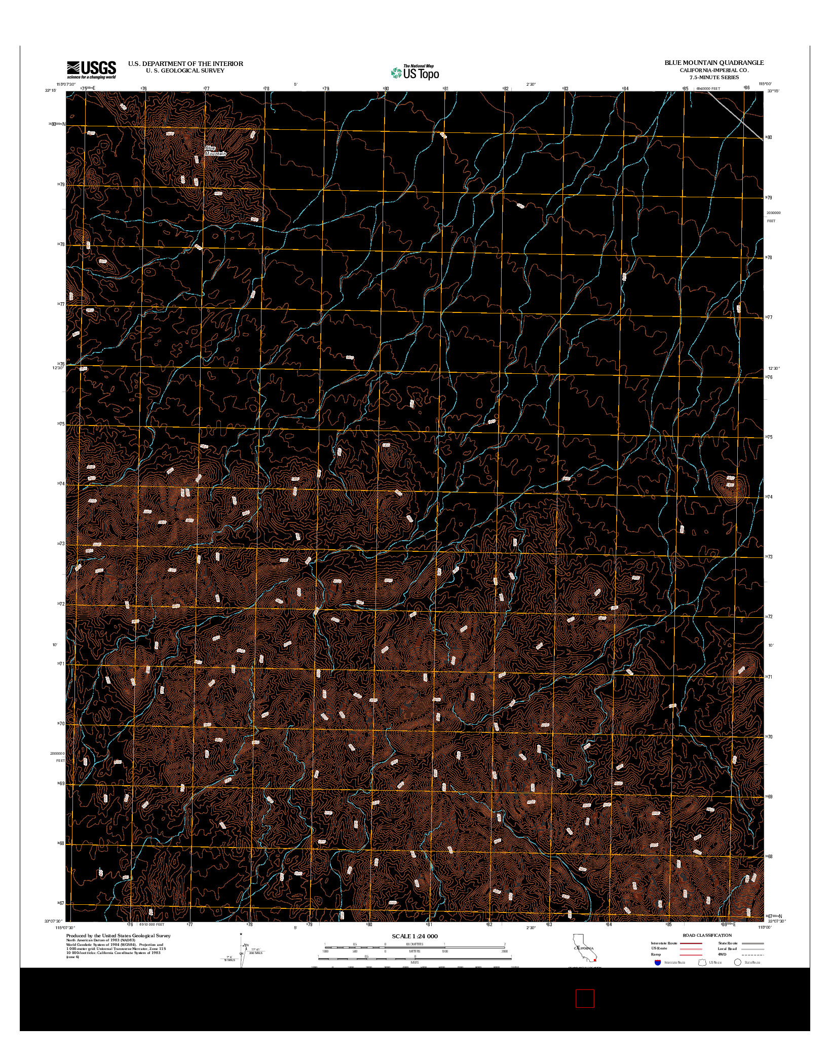 USGS US TOPO 7.5-MINUTE MAP FOR BLUE MOUNTAIN, CA 2012