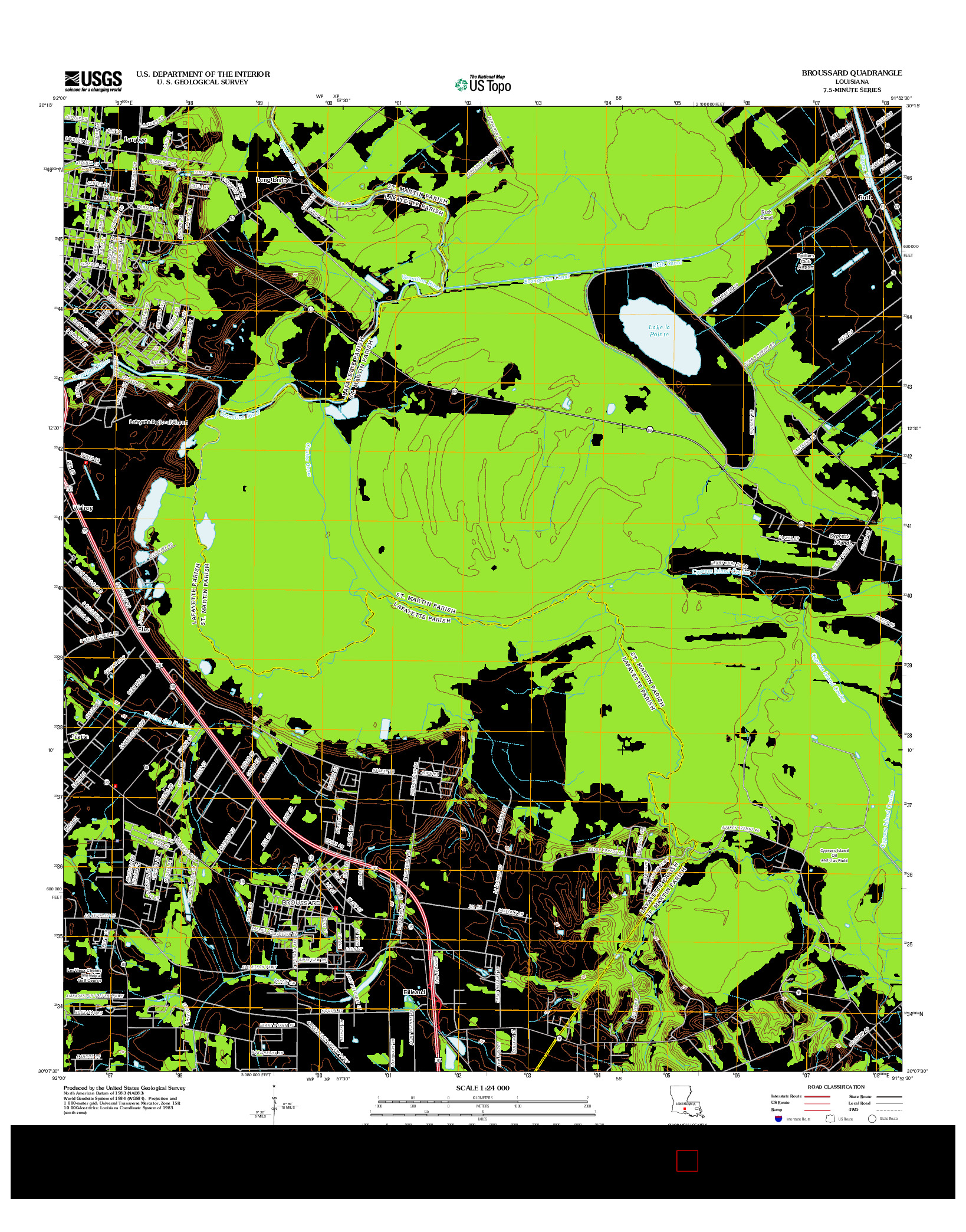 USGS US TOPO 7.5-MINUTE MAP FOR BROUSSARD, LA 2012
