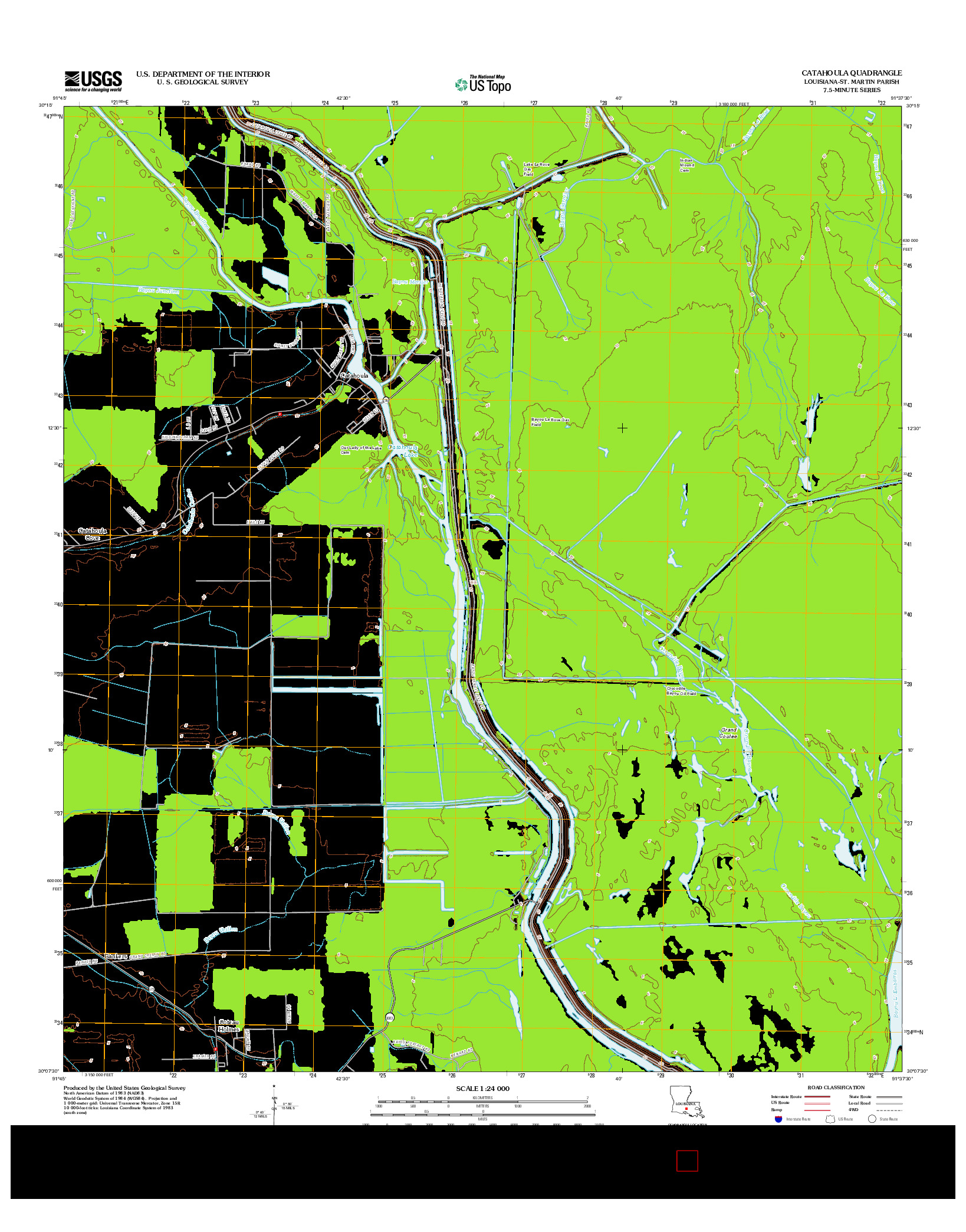 USGS US TOPO 7.5-MINUTE MAP FOR CATAHOULA, LA 2012