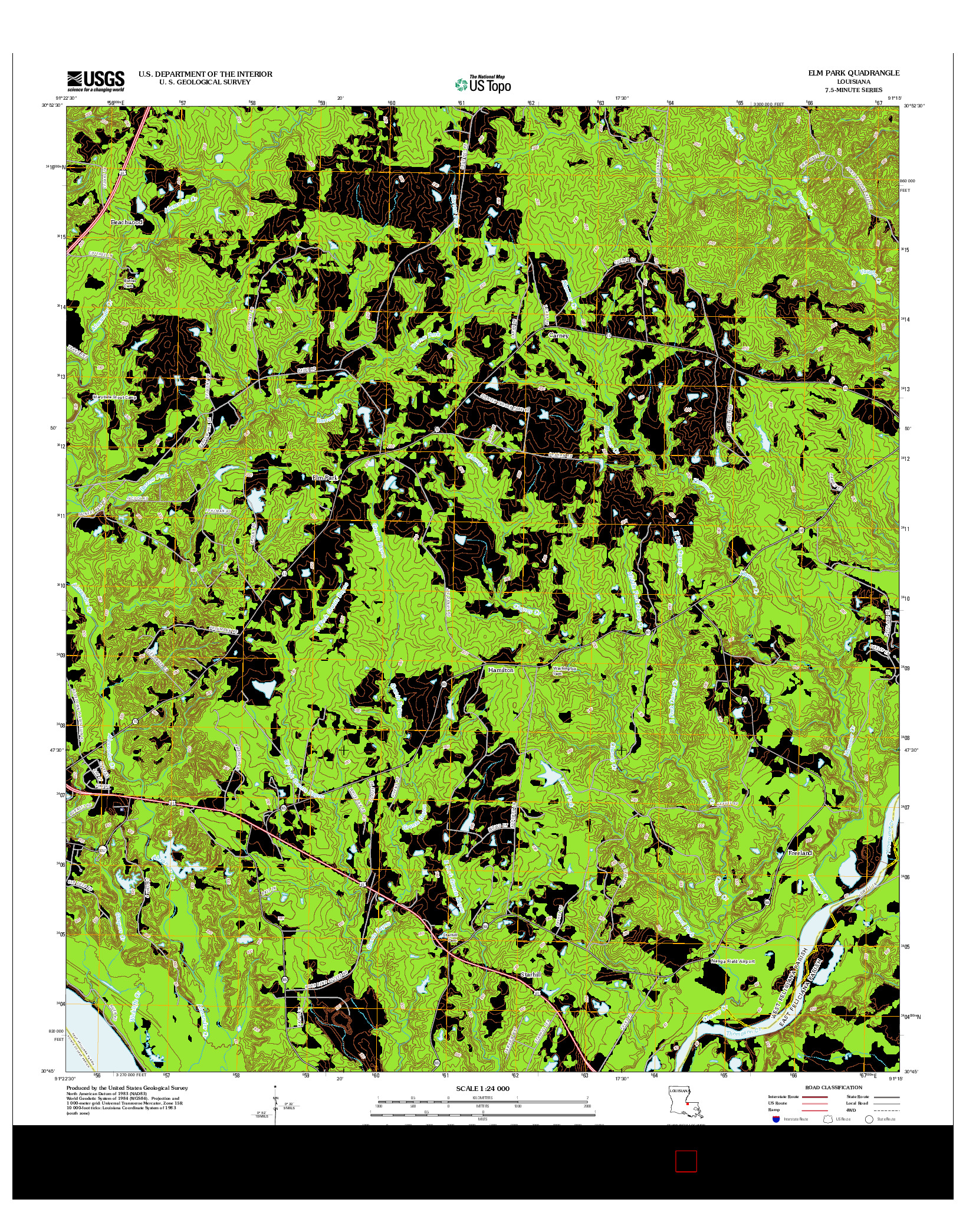 USGS US TOPO 7.5-MINUTE MAP FOR ELM PARK, LA 2012