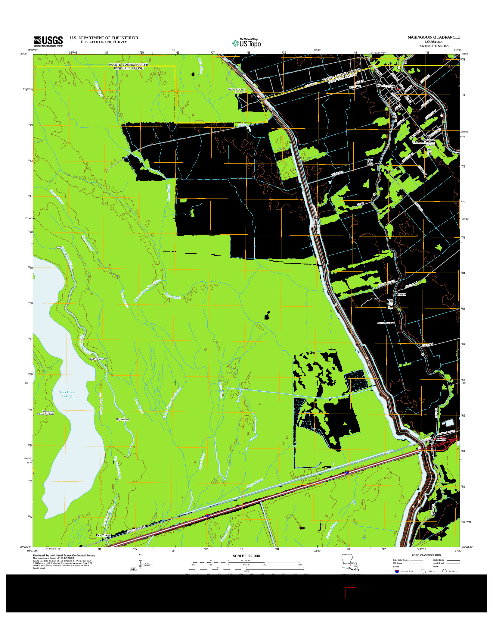 USGS US TOPO 7.5-MINUTE MAP FOR MARINGOUIN, LA 2012