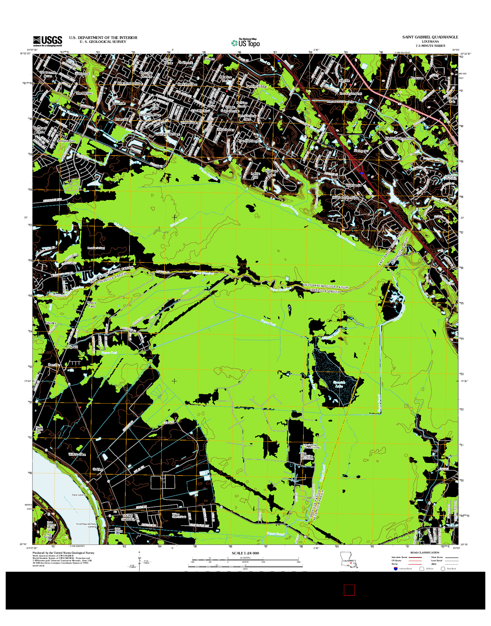 USGS US TOPO 7.5-MINUTE MAP FOR SAINT GABRIEL, LA 2012
