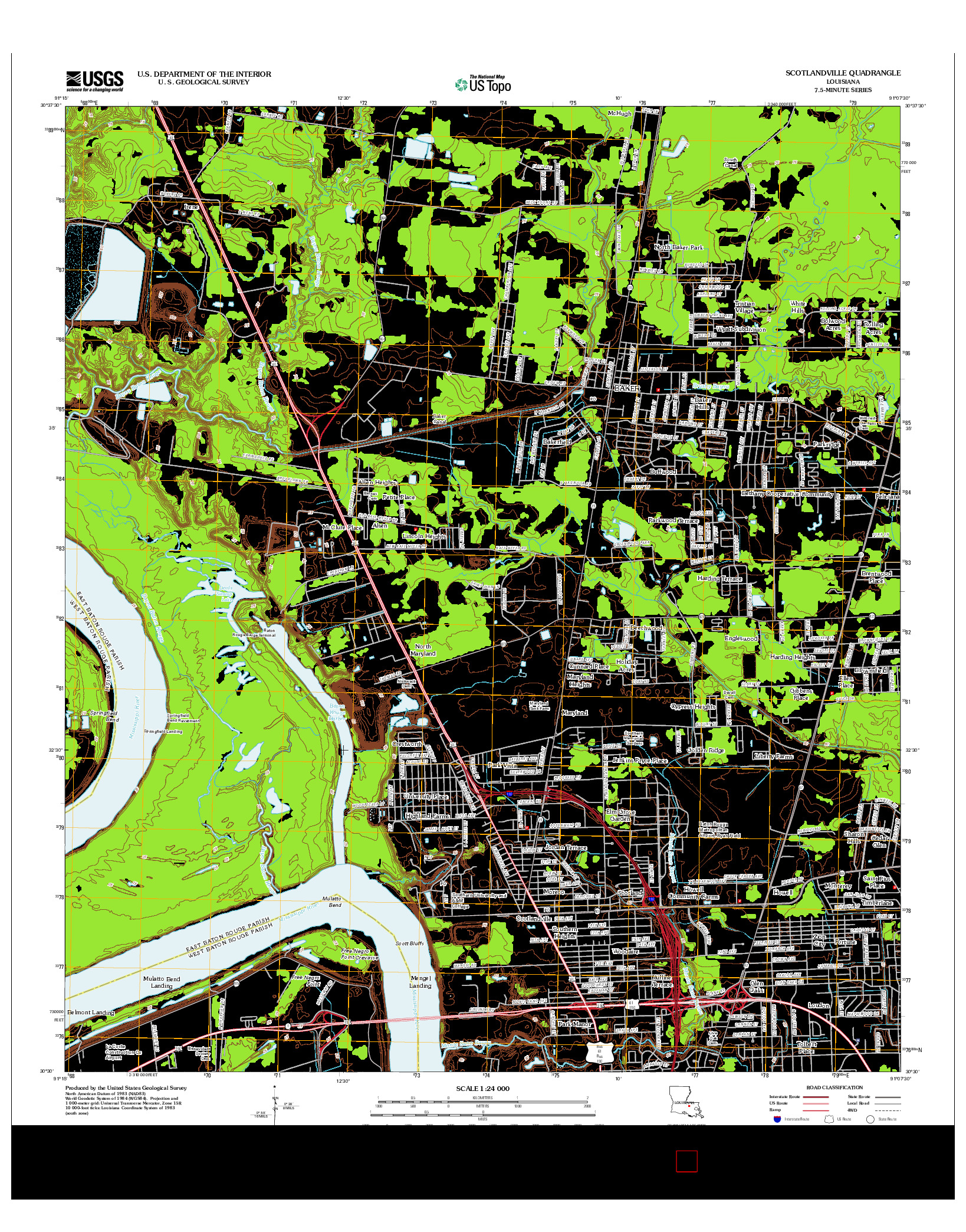 USGS US TOPO 7.5-MINUTE MAP FOR SCOTLANDVILLE, LA 2012
