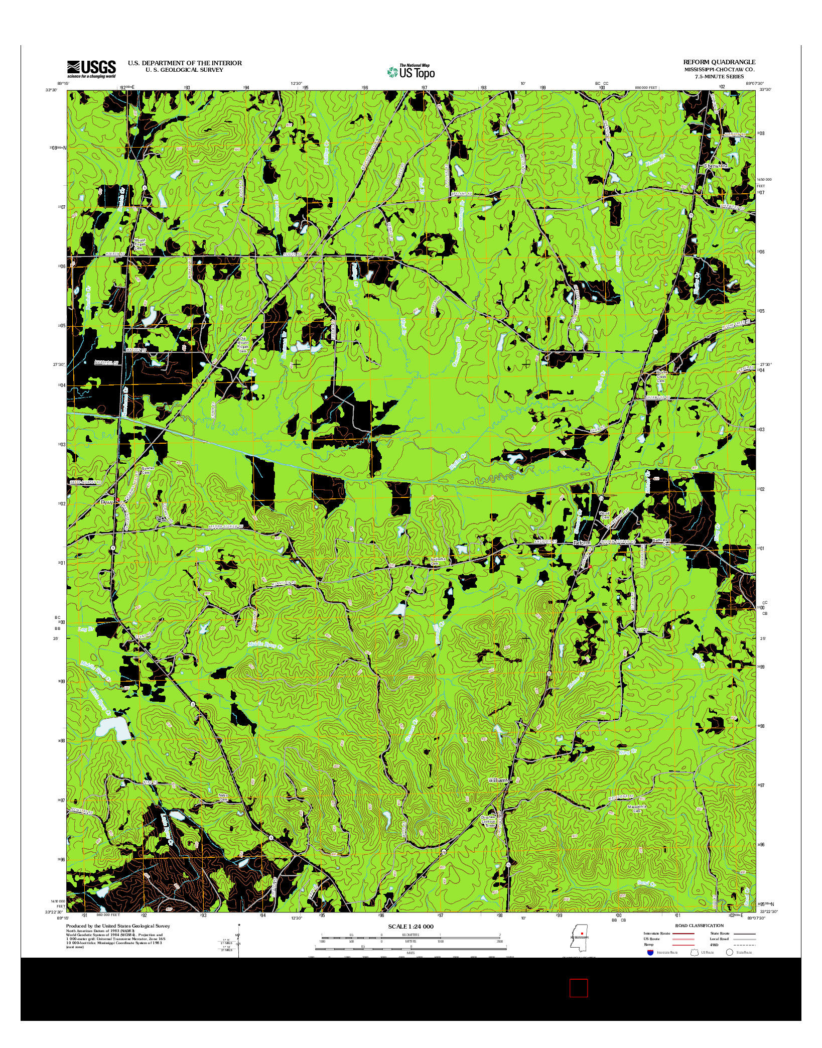 USGS US TOPO 7.5-MINUTE MAP FOR REFORM, MS 2012