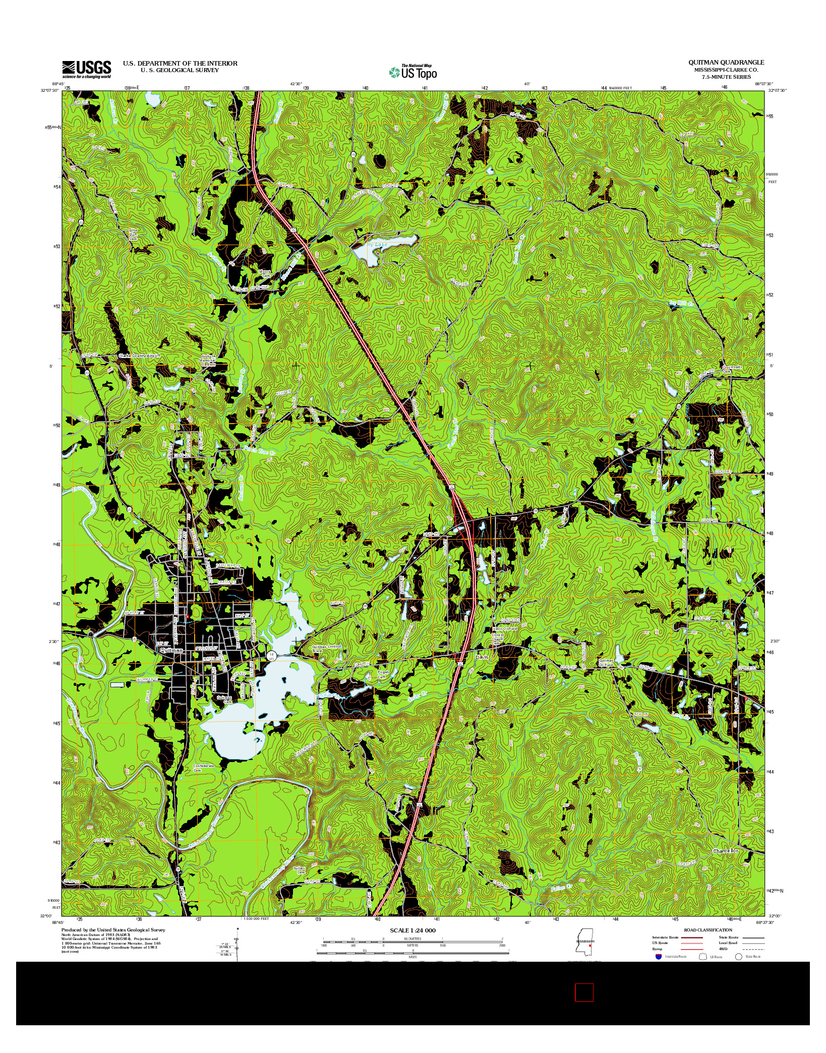 USGS US TOPO 7.5-MINUTE MAP FOR QUITMAN, MS 2012