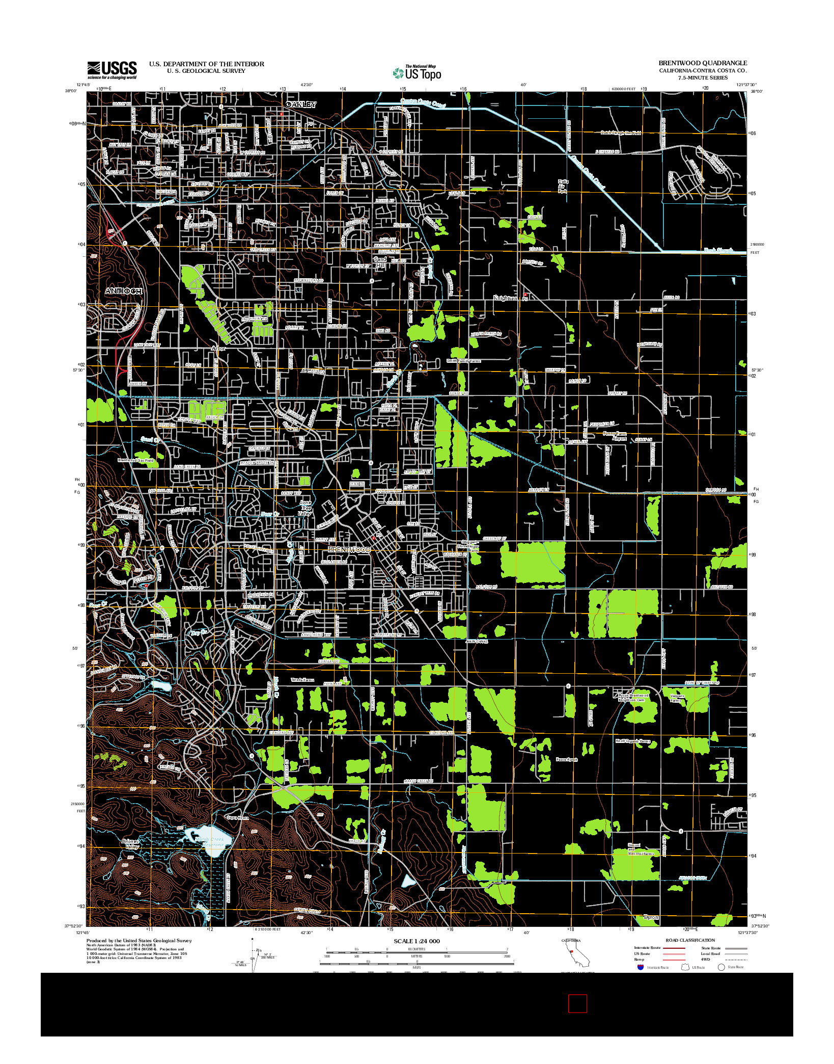 USGS US TOPO 7.5-MINUTE MAP FOR BRENTWOOD, CA 2012