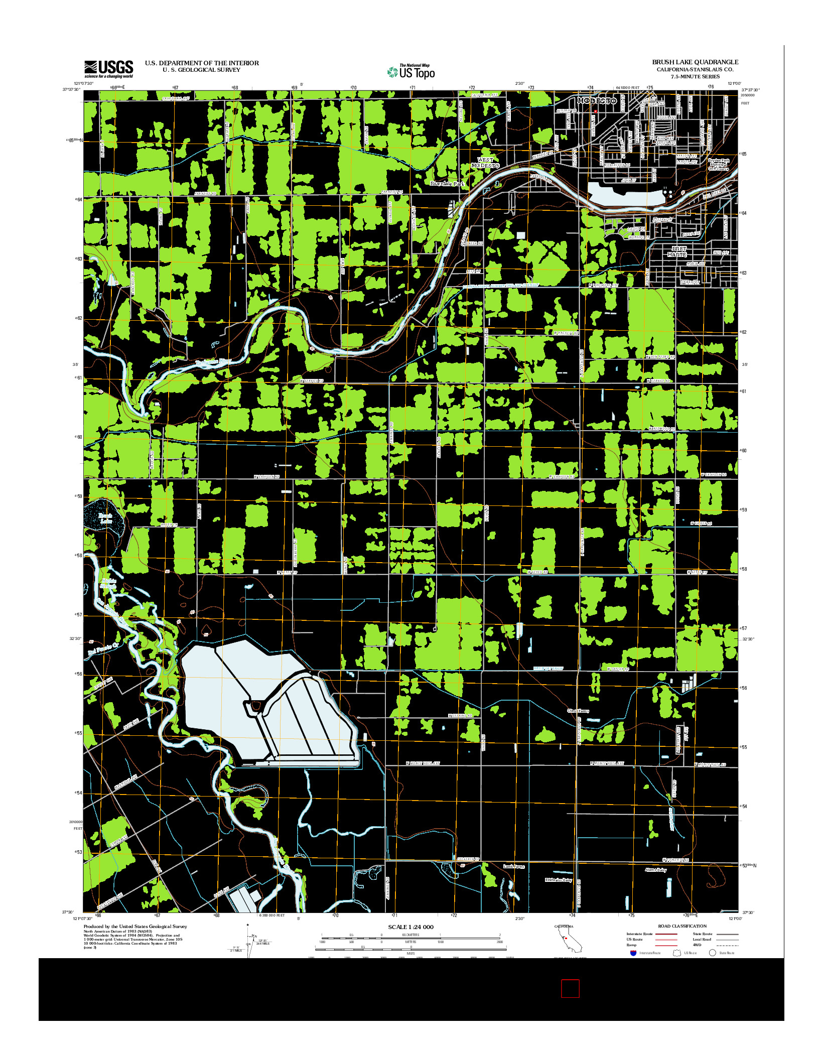 USGS US TOPO 7.5-MINUTE MAP FOR BRUSH LAKE, CA 2012