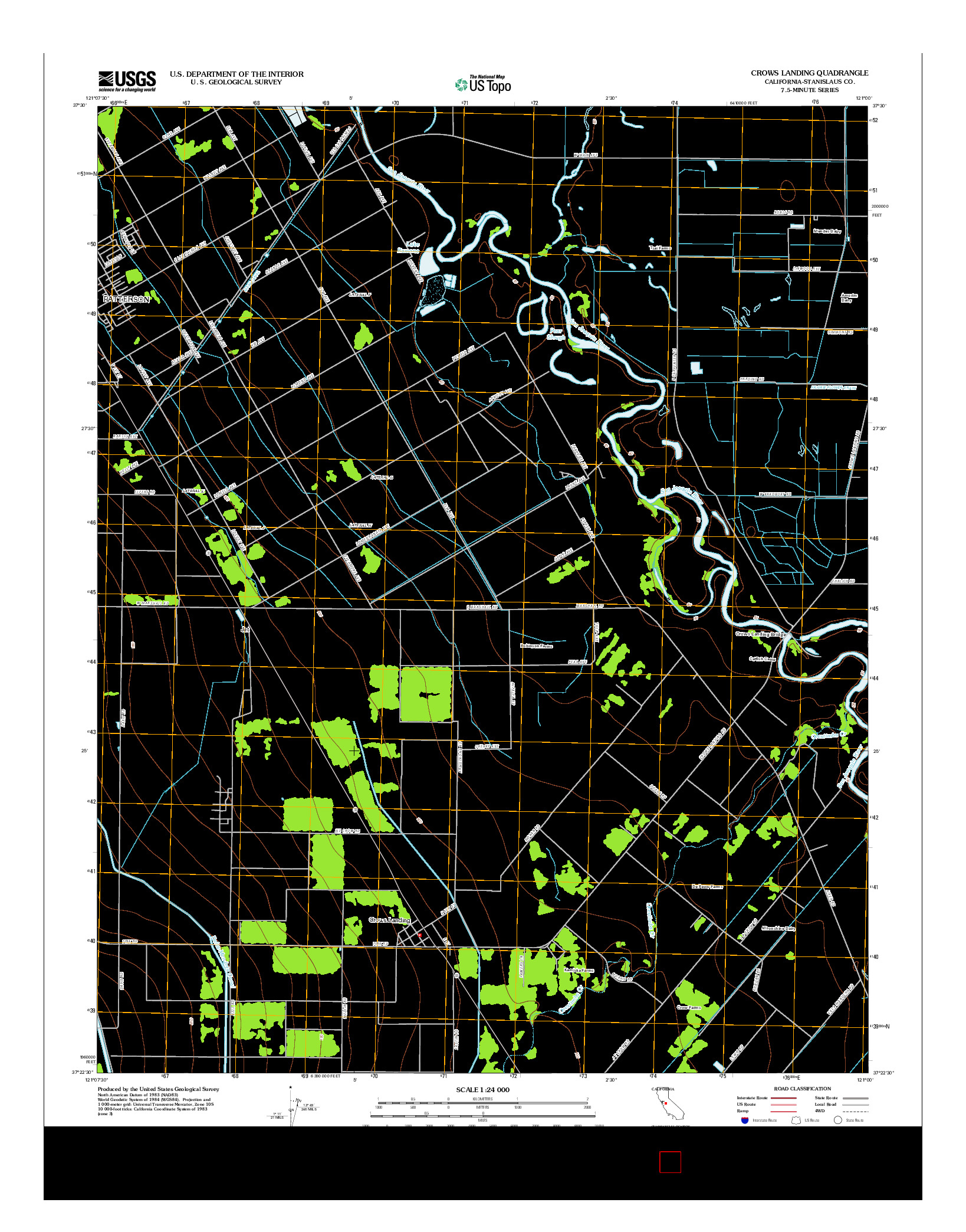 USGS US TOPO 7.5-MINUTE MAP FOR CROWS LANDING, CA 2012