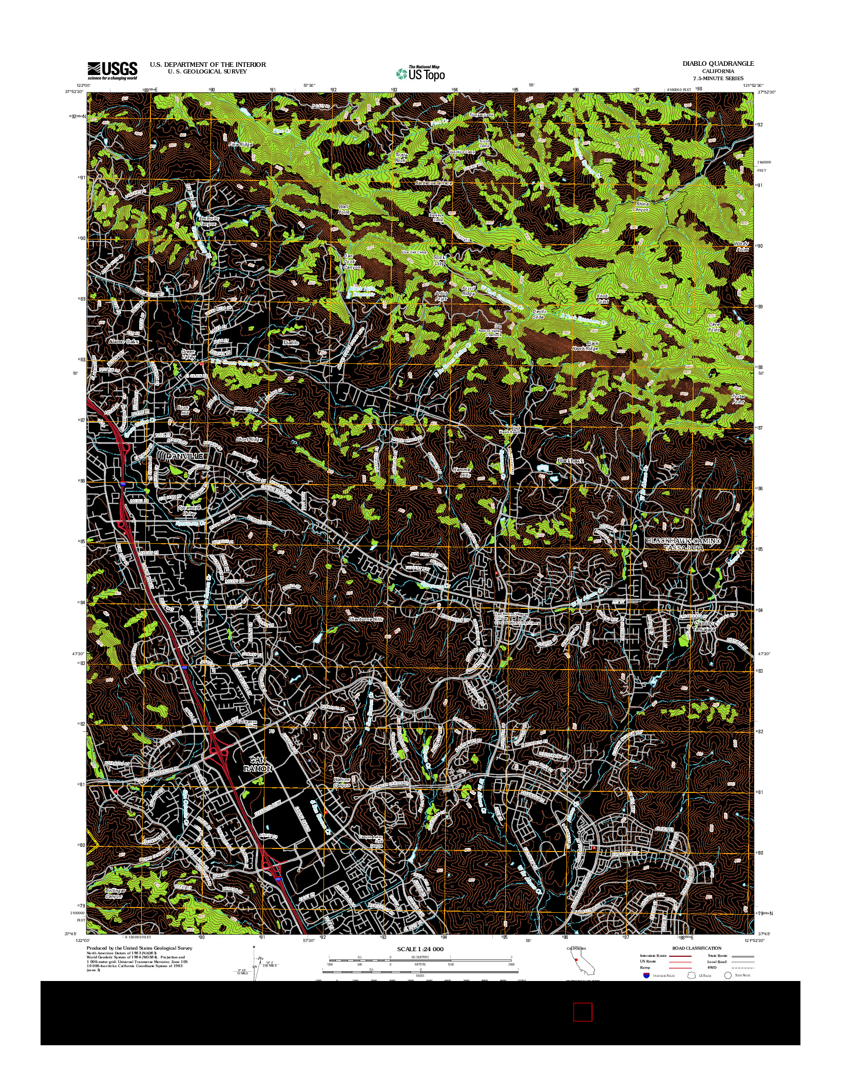 USGS US TOPO 7.5-MINUTE MAP FOR DIABLO, CA 2012