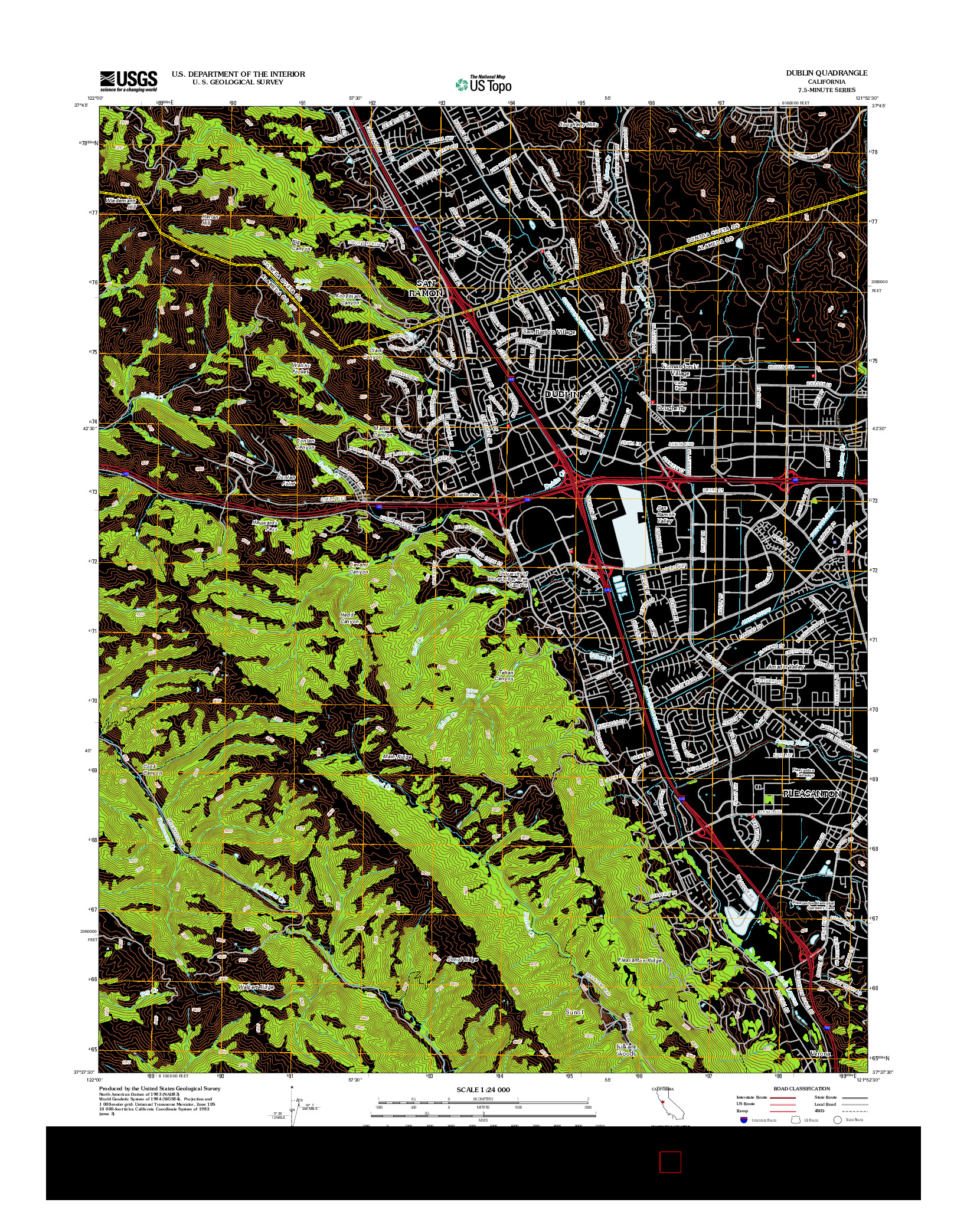 USGS US TOPO 7.5-MINUTE MAP FOR DUBLIN, CA 2012