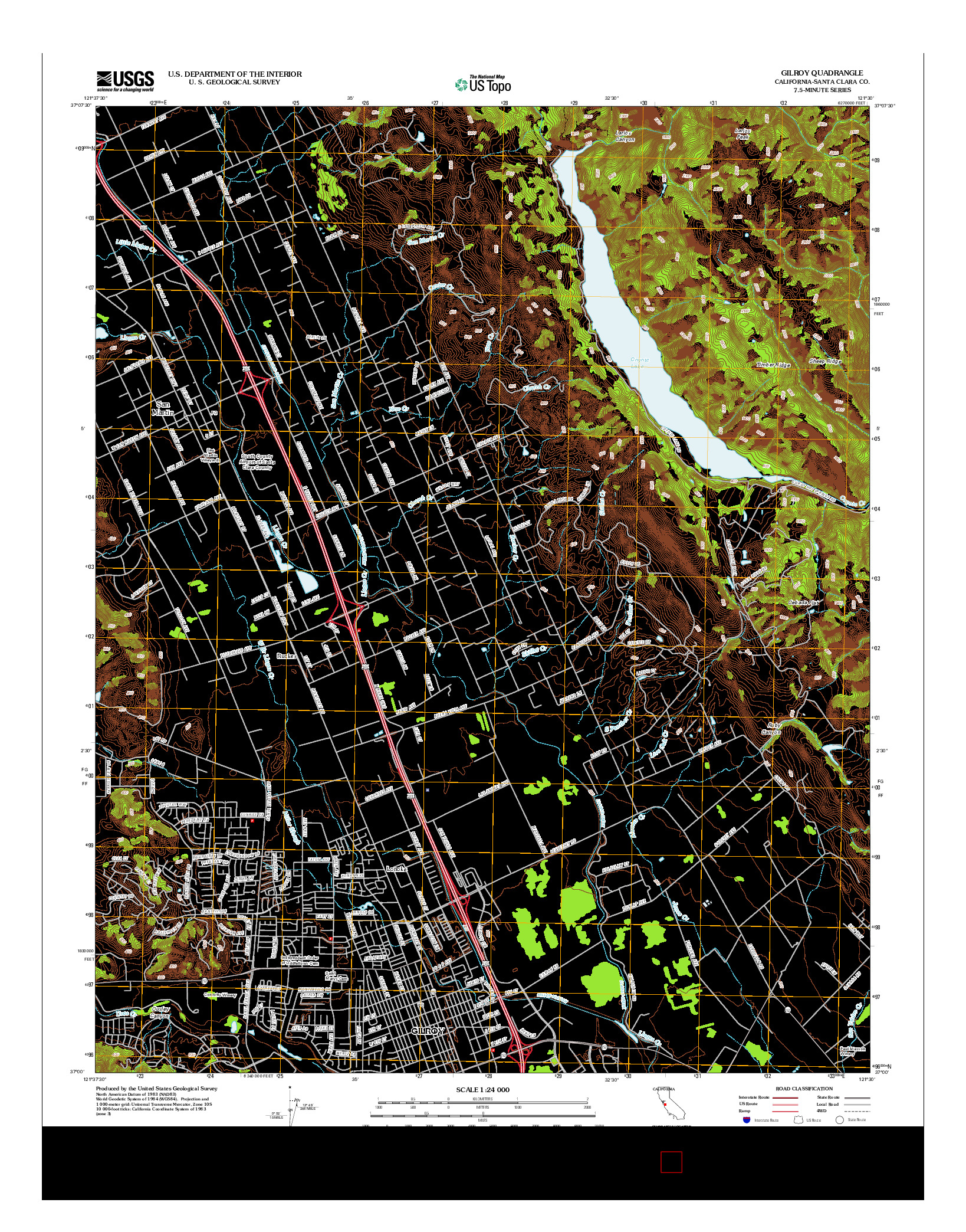 USGS US TOPO 7.5-MINUTE MAP FOR GILROY, CA 2012