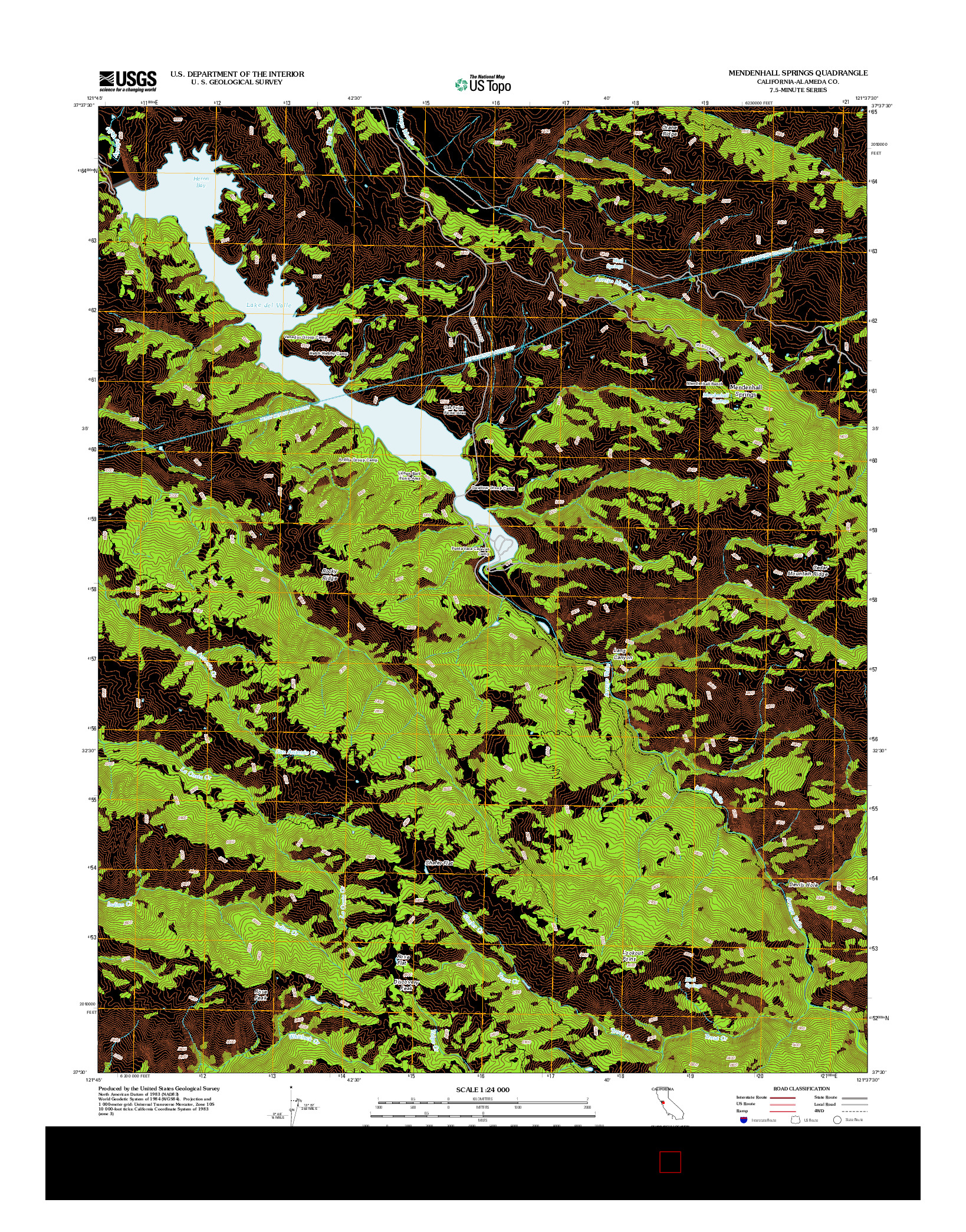 USGS US TOPO 7.5-MINUTE MAP FOR MENDENHALL SPRINGS, CA 2012