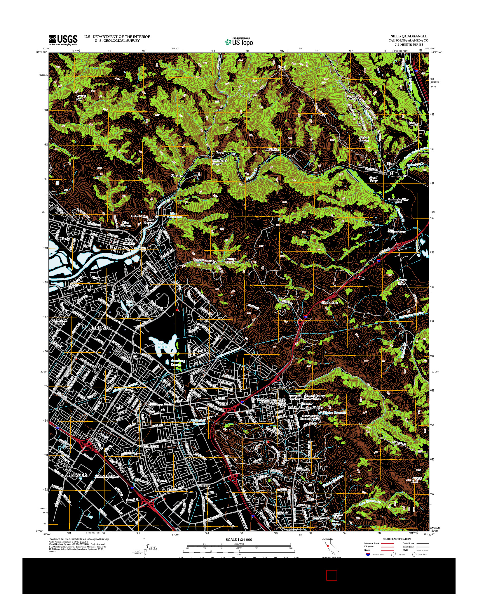 USGS US TOPO 7.5-MINUTE MAP FOR NILES, CA 2012