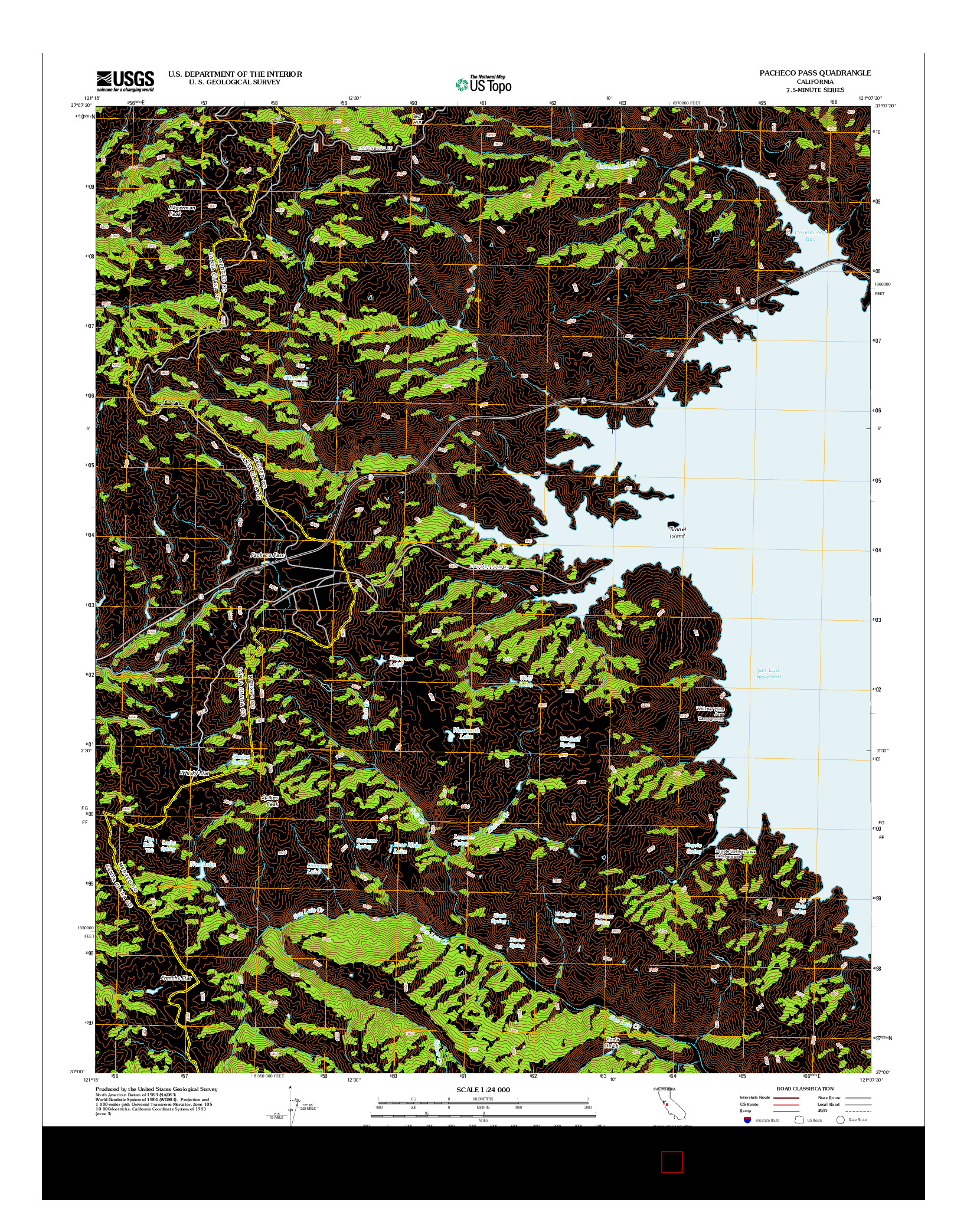 USGS US TOPO 7.5-MINUTE MAP FOR PACHECO PASS, CA 2012