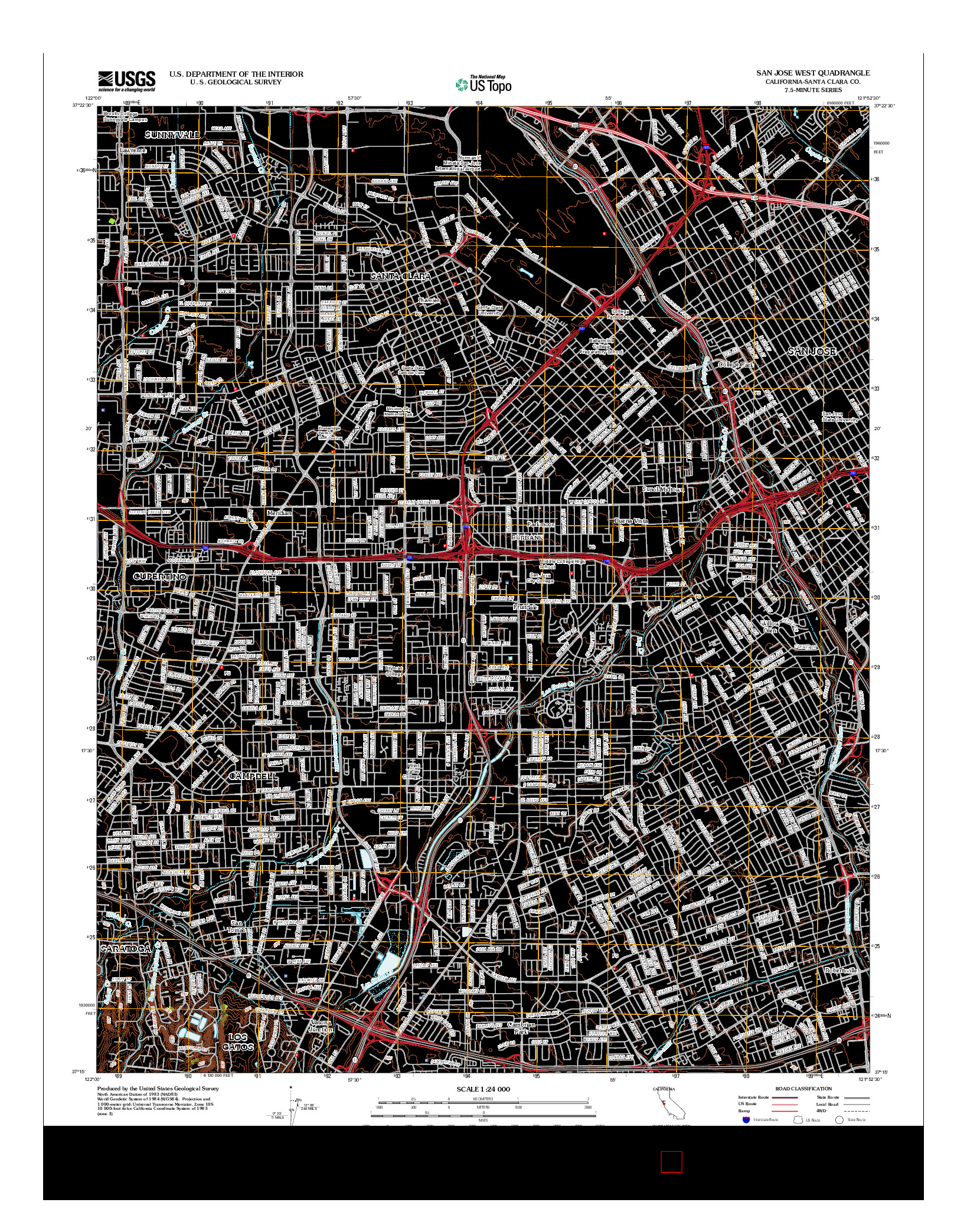 USGS US TOPO 7.5-MINUTE MAP FOR SAN JOSE WEST, CA 2012