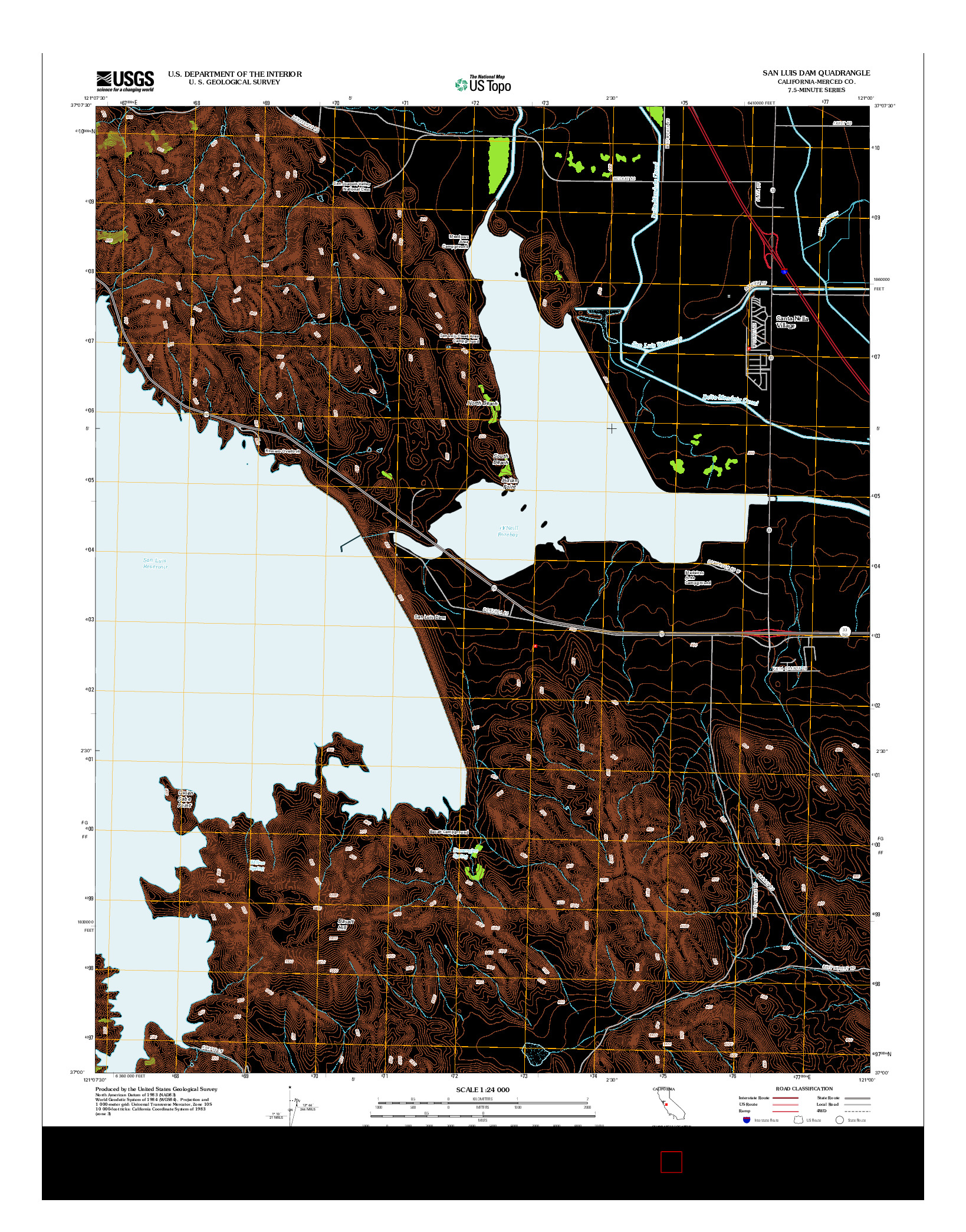 USGS US TOPO 7.5-MINUTE MAP FOR SAN LUIS DAM, CA 2012