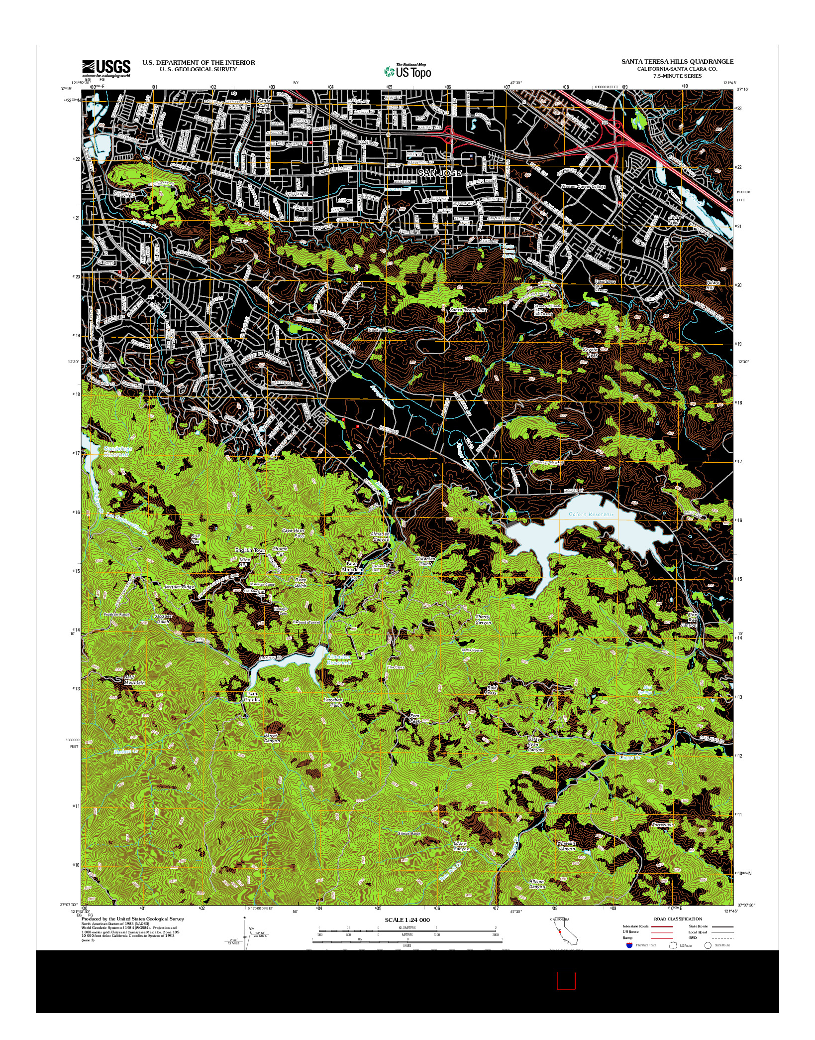 USGS US TOPO 7.5-MINUTE MAP FOR SANTA TERESA HILLS, CA 2012