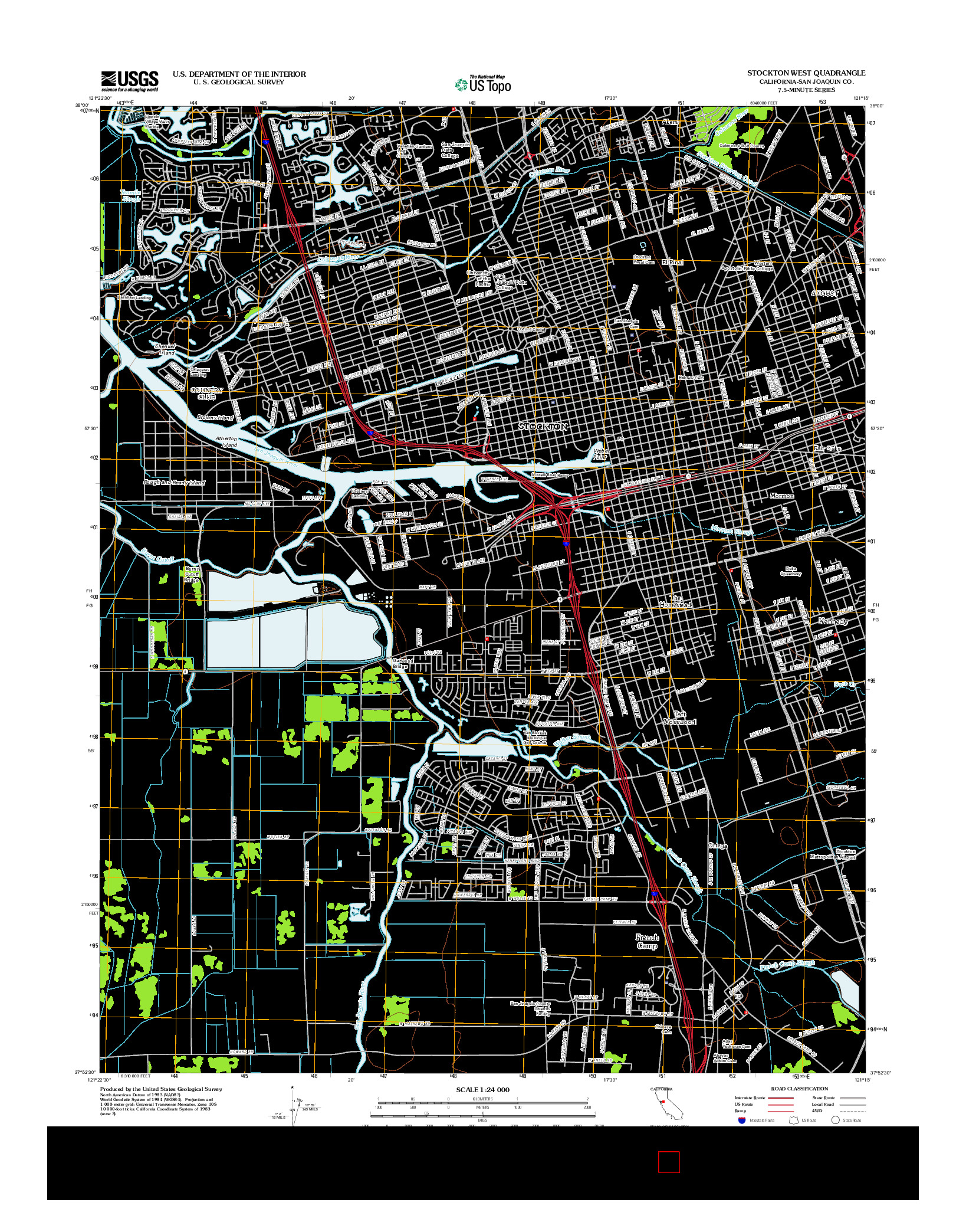 USGS US TOPO 7.5-MINUTE MAP FOR STOCKTON WEST, CA 2012