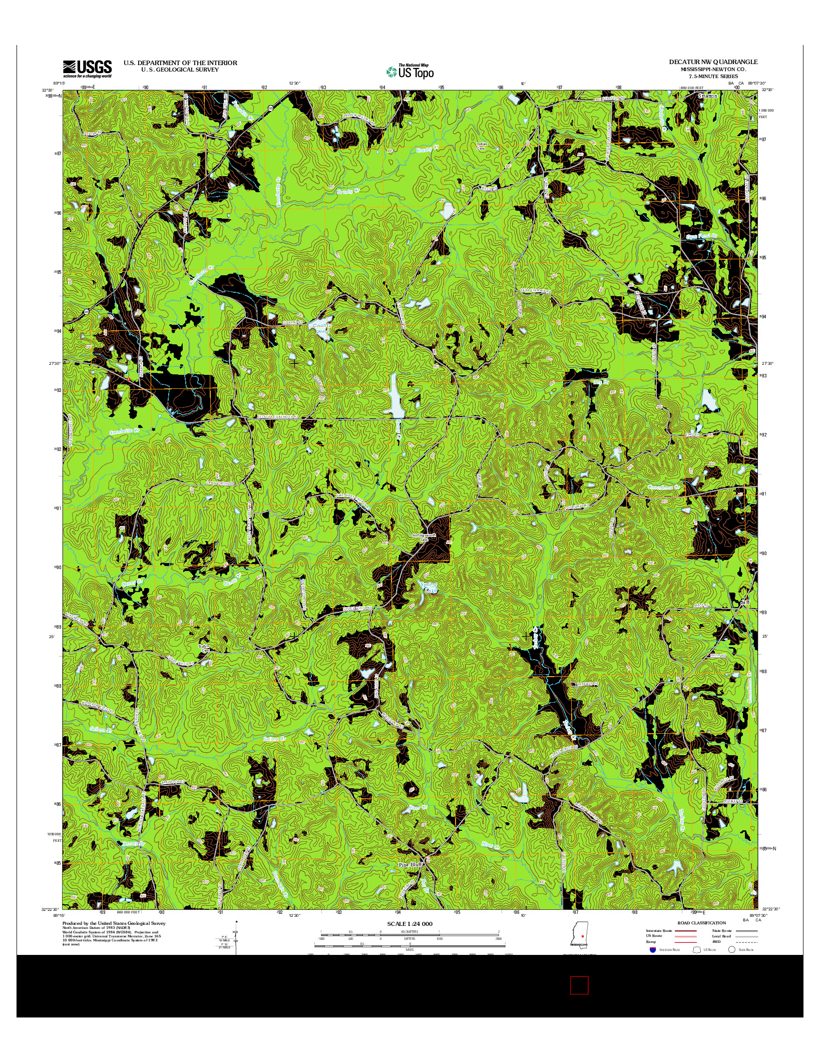 USGS US TOPO 7.5-MINUTE MAP FOR DECATUR NW, MS 2012