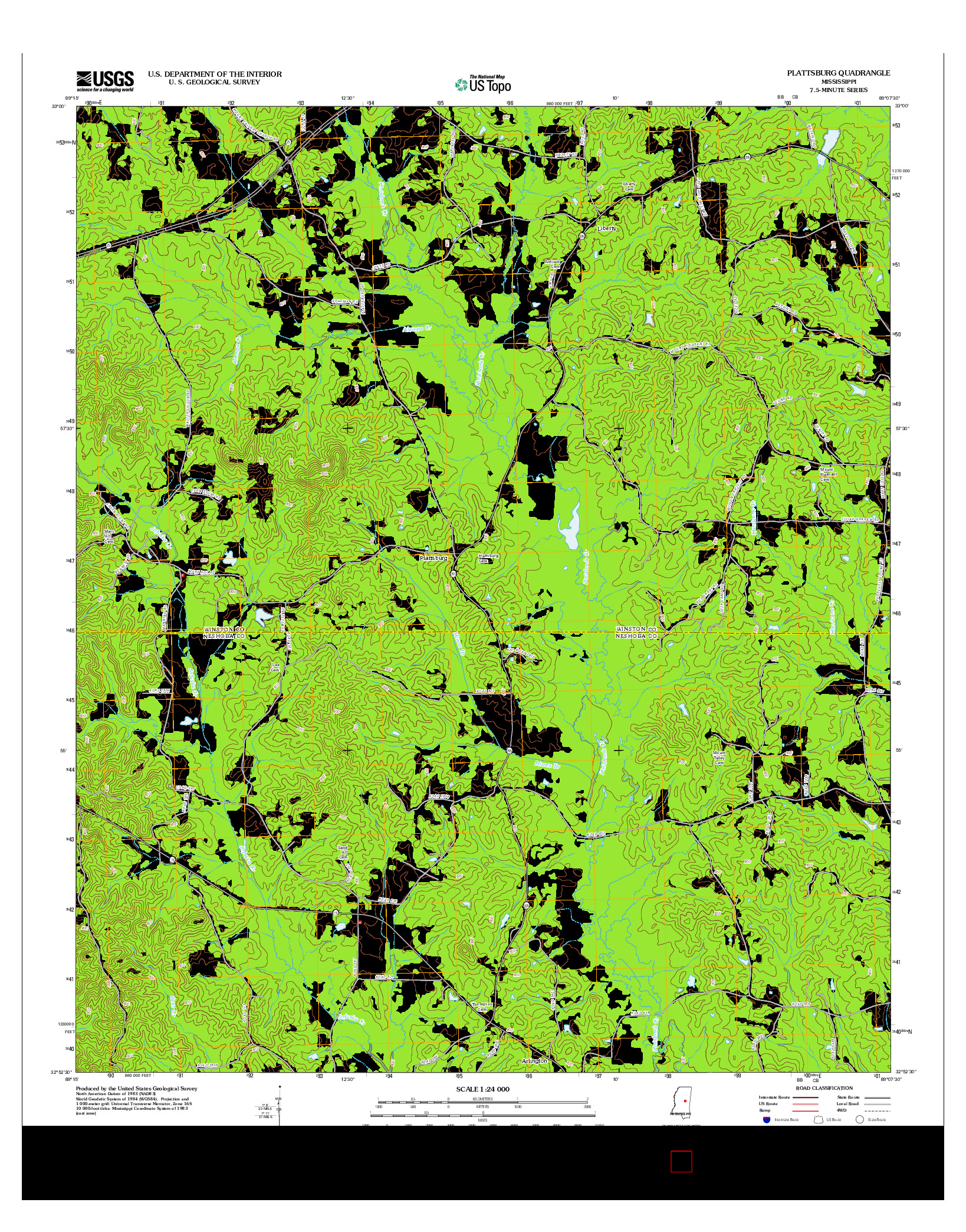 USGS US TOPO 7.5-MINUTE MAP FOR PLATTSBURG, MS 2012