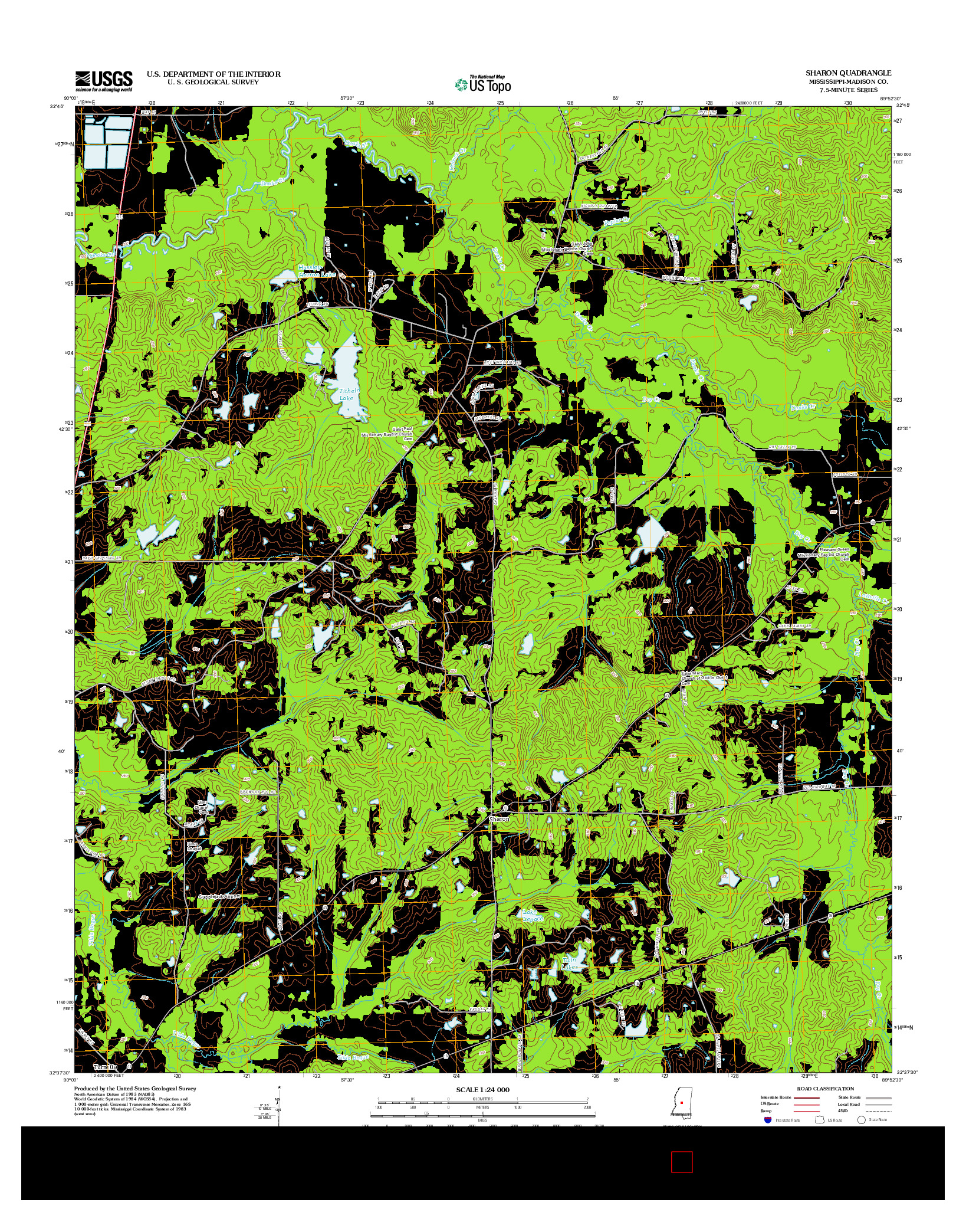 USGS US TOPO 7.5-MINUTE MAP FOR SHARON, MS 2012