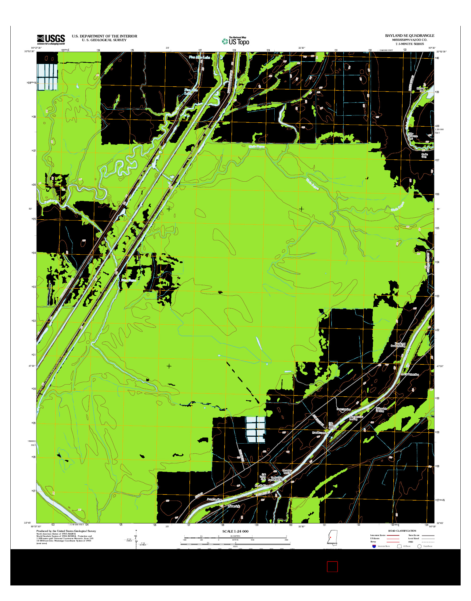 USGS US TOPO 7.5-MINUTE MAP FOR BAYLAND SE, MS 2012