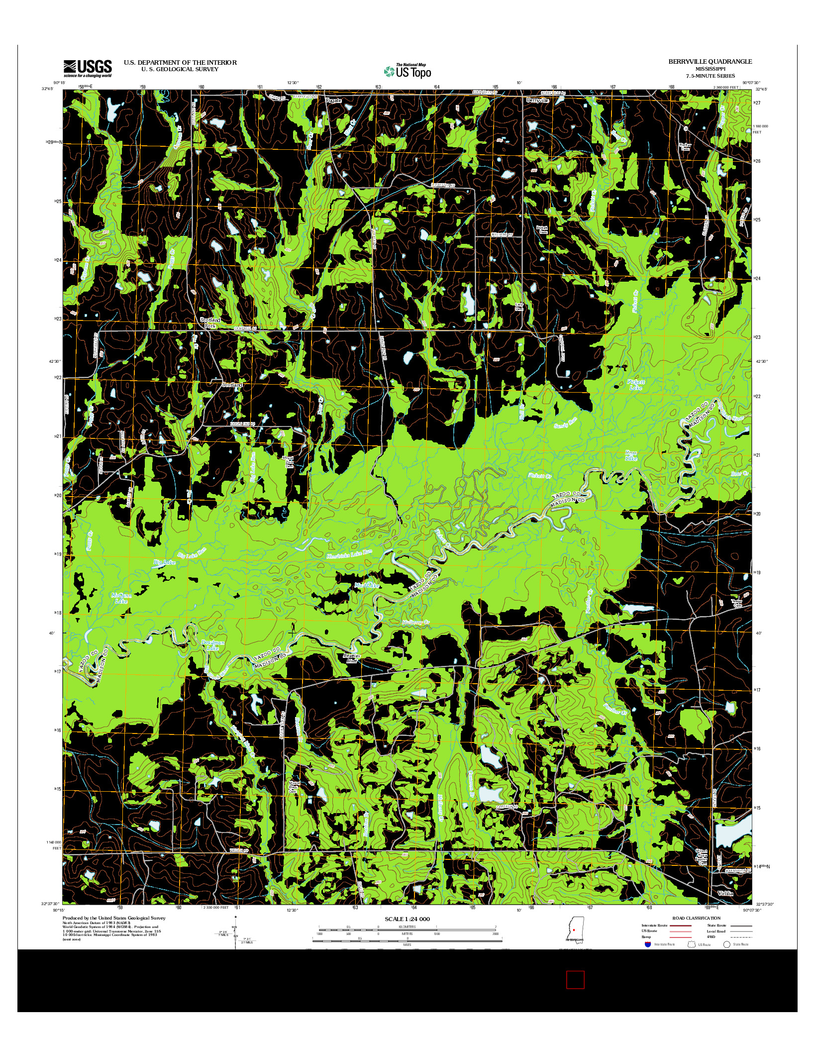 USGS US TOPO 7.5-MINUTE MAP FOR BERRYVILLE, MS 2012