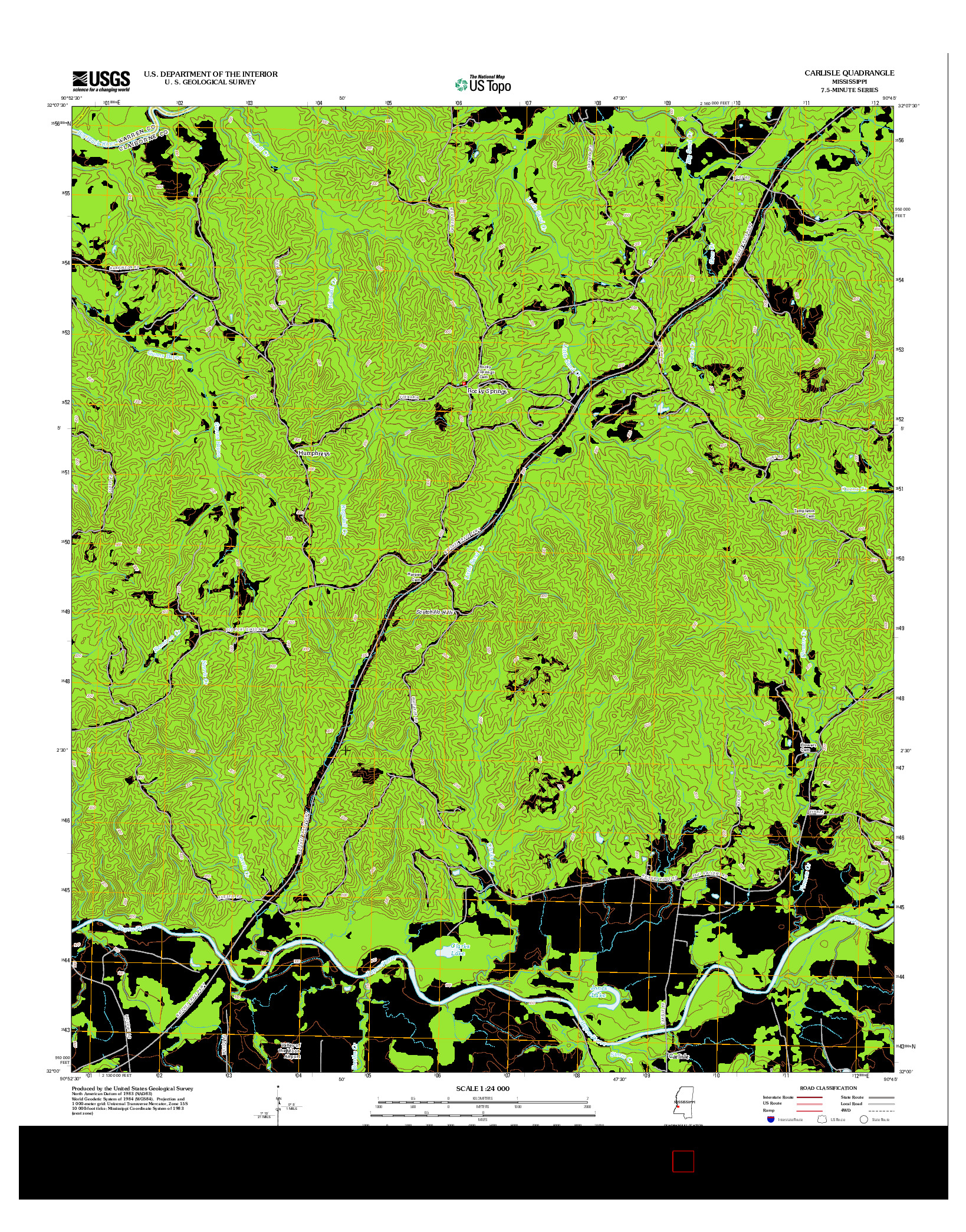 USGS US TOPO 7.5-MINUTE MAP FOR CARLISLE, MS 2012