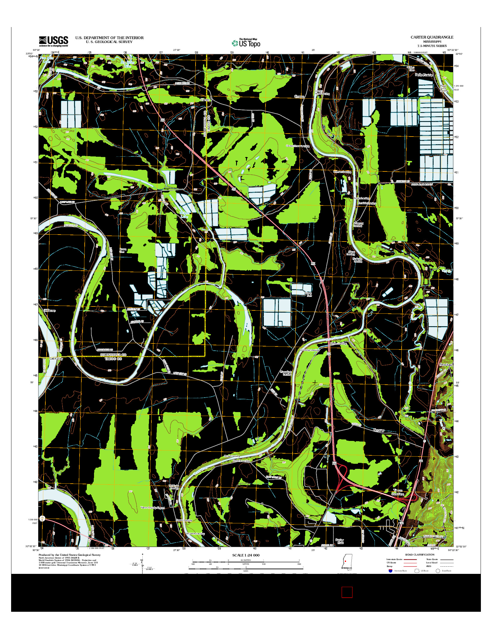 USGS US TOPO 7.5-MINUTE MAP FOR CARTER, MS 2012