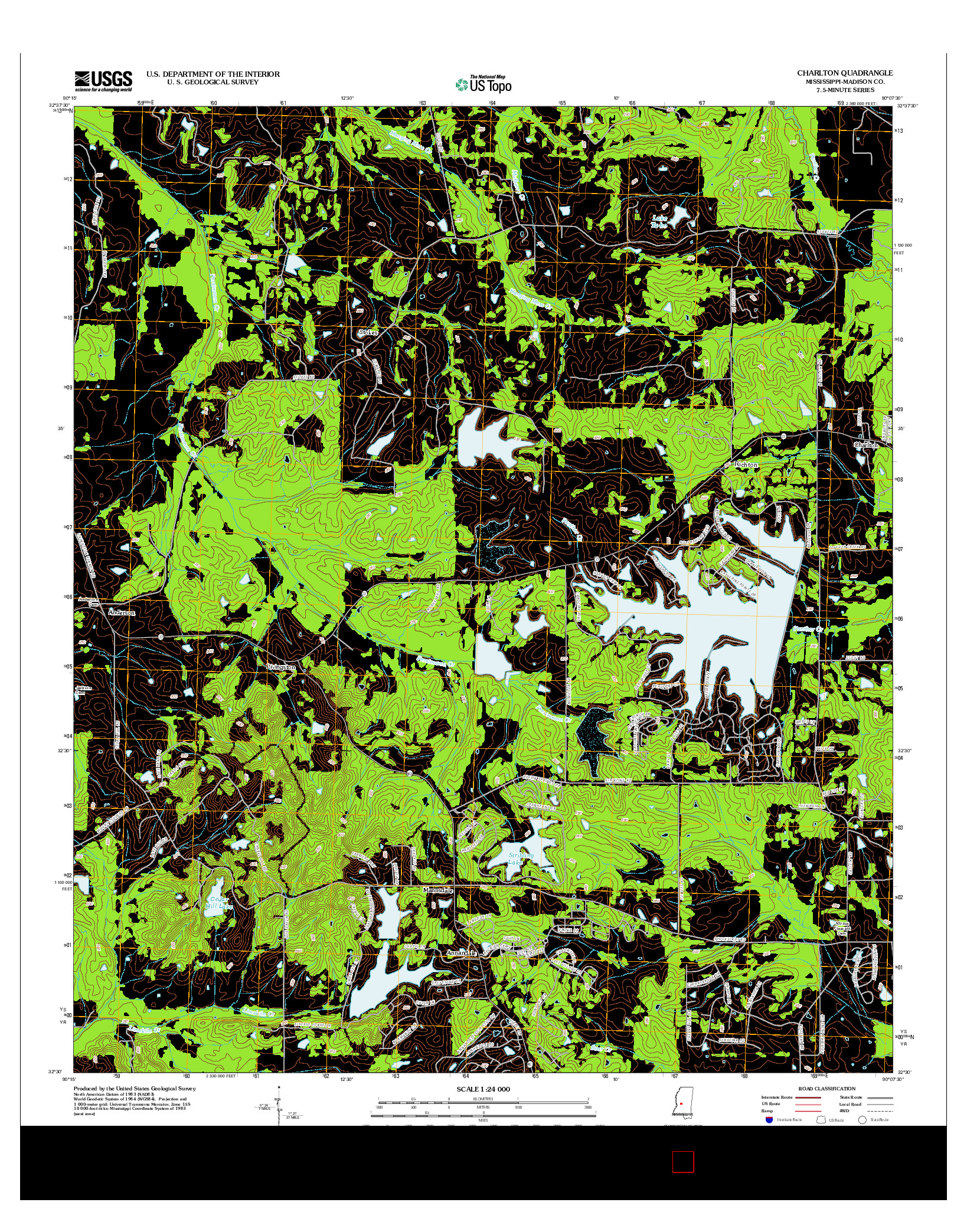 USGS US TOPO 7.5-MINUTE MAP FOR CHARLTON, MS 2012
